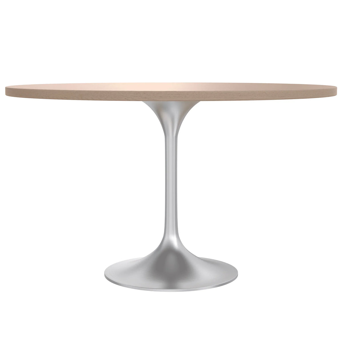 Verve Round Dining Table with MDF/Sintered Stone/Resin Tabletop in Silver Stainless Steel Pedestal Base - Elax Furniture