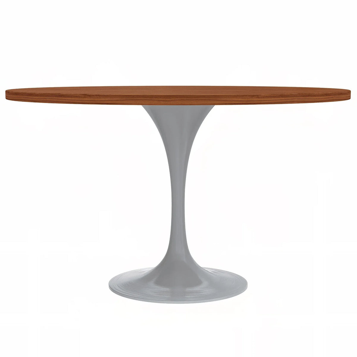 Verve Round Dining Table with MDF/Sintered Stone/Resin Tabletop in White Stainless Steel Pedestal Base - Elax Furniture