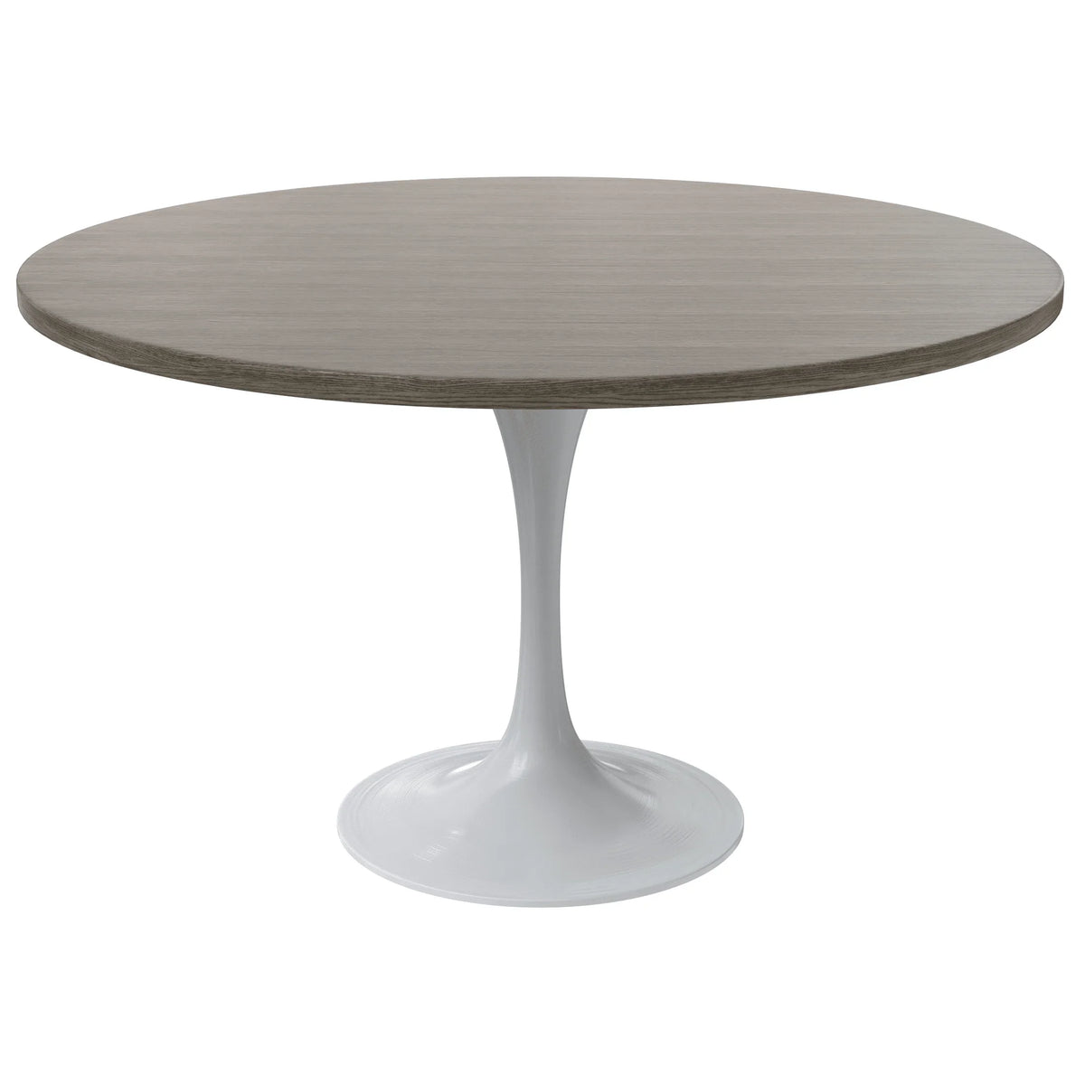 Verve Round Dining Table with MDF/Sintered Stone/Resin Tabletop in White Stainless Steel Pedestal Base - Elax Furniture