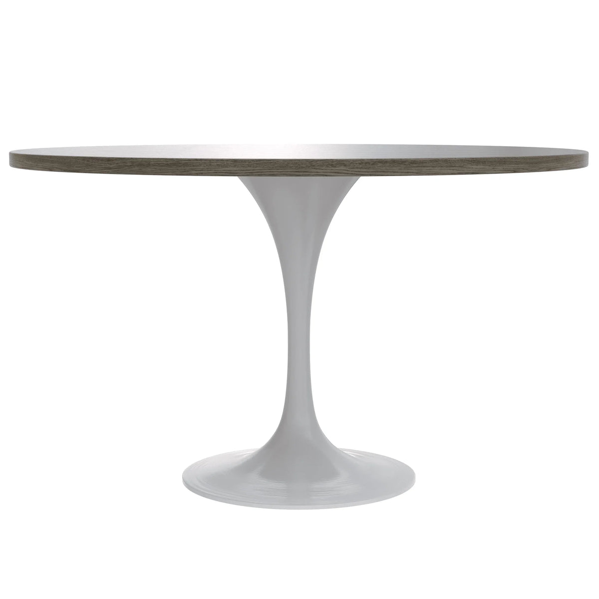 Verve Round Dining Table with MDF/Sintered Stone/Resin Tabletop in White Stainless Steel Pedestal Base - Elax Furniture
