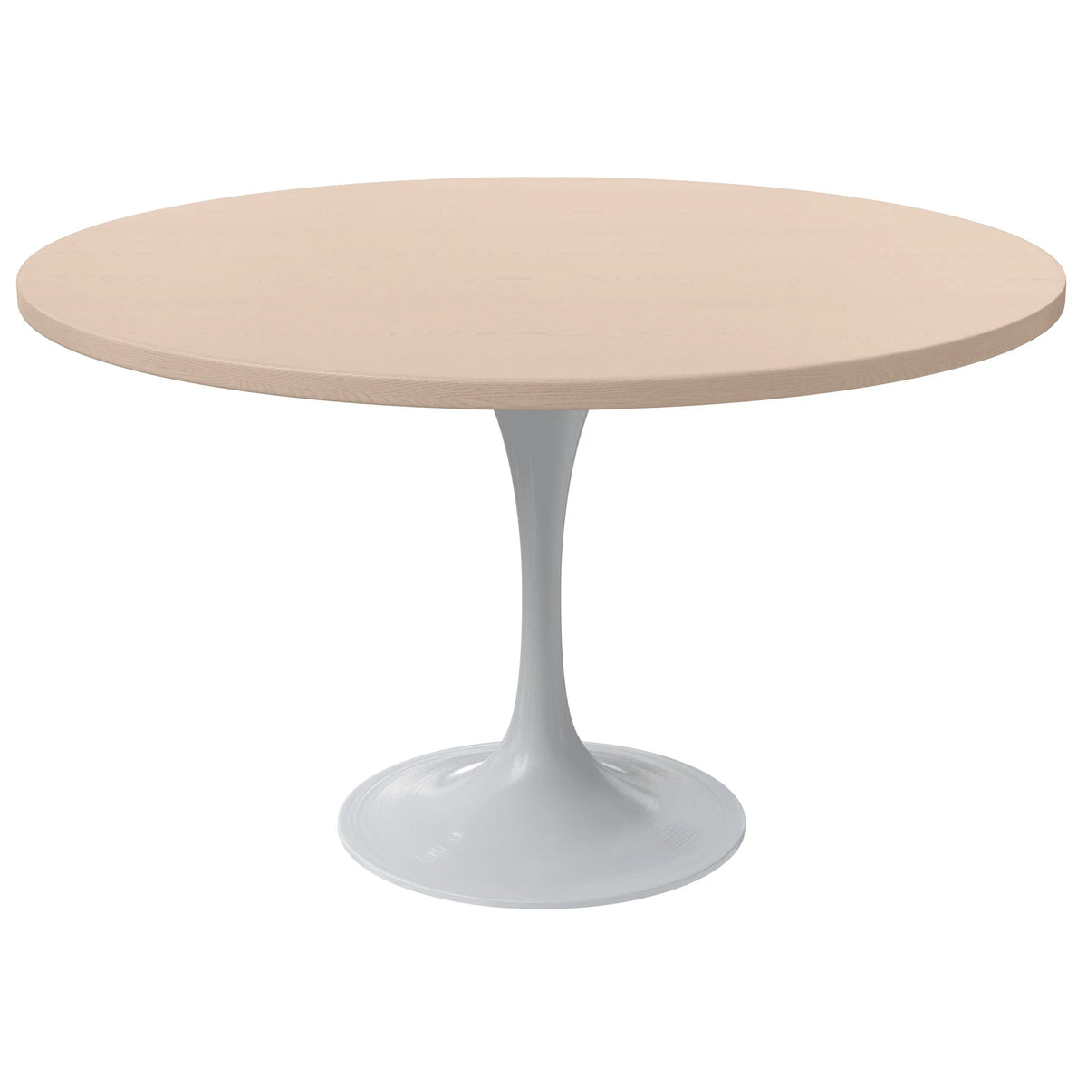 Verve Round Dining Table with MDF/Sintered Stone/Resin Tabletop in White Stainless Steel Pedestal Base - Elax Furniture