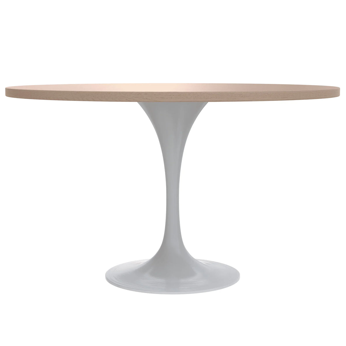 Verve Round Dining Table with MDF/Sintered Stone/Resin Tabletop in White Stainless Steel Pedestal Base - Elax Furniture