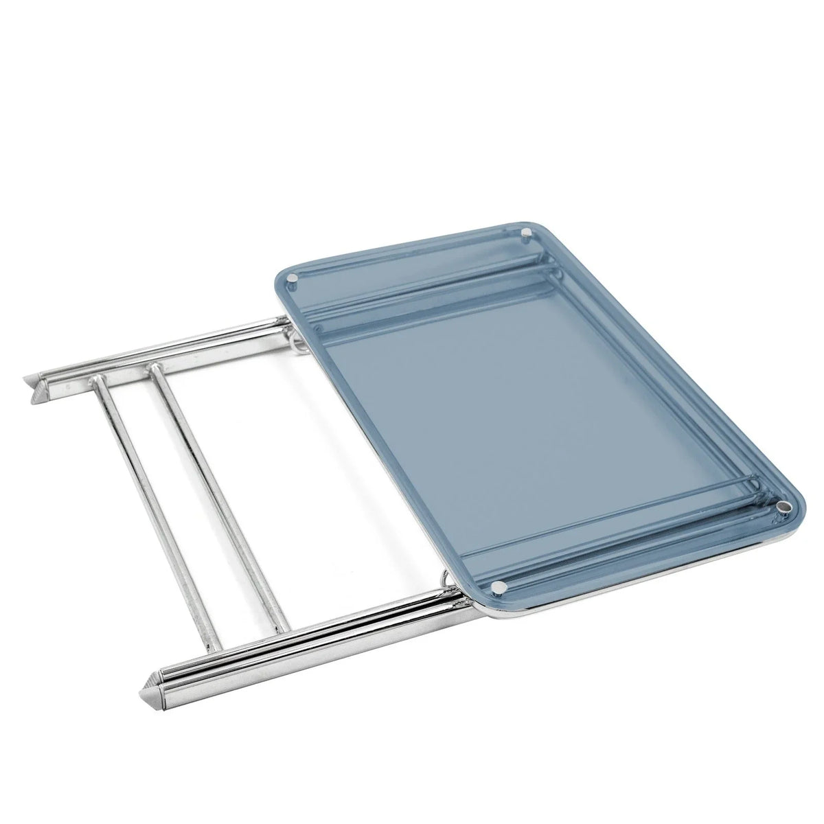 Victorian Acrylic Foldable End Side Table Tray with Chrome Metal Legs - Elax Furniture