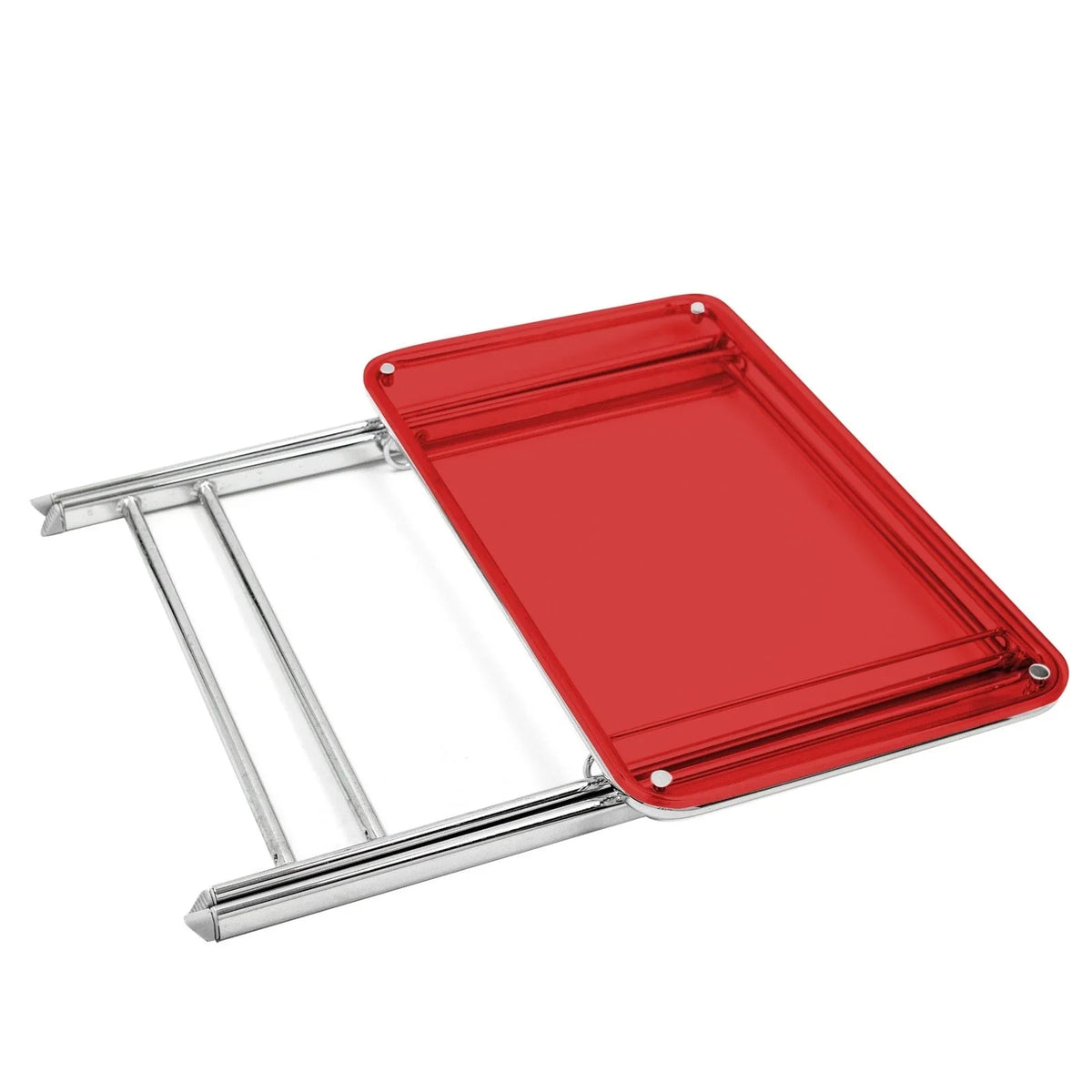 Victorian Acrylic Foldable End Side Table Tray with Chrome Metal Legs - Elax Furniture