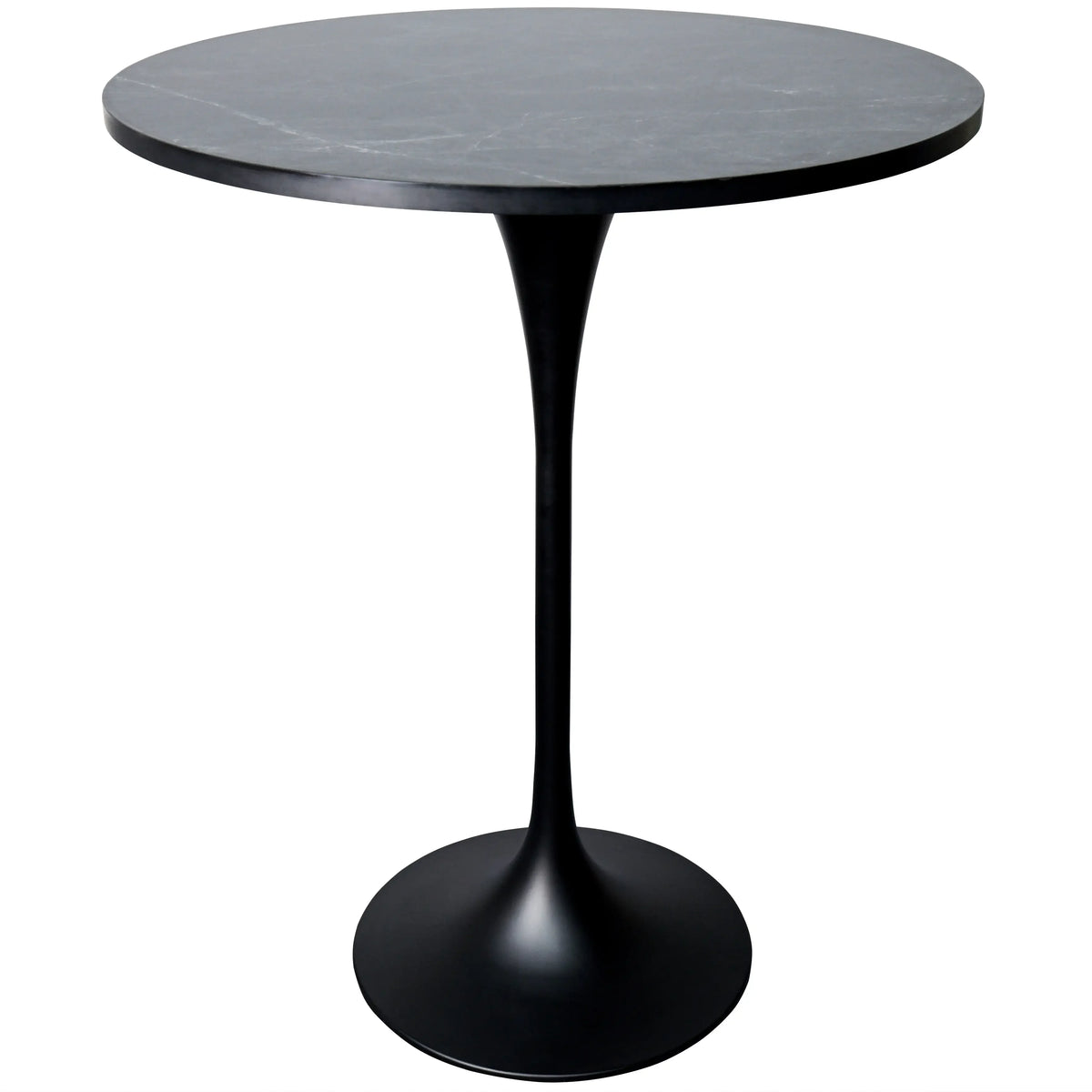 Elland 5-Piece Bar-Height Dining Set with Round MDF Bar Table and Leather Bar Stools - Elax Furniture