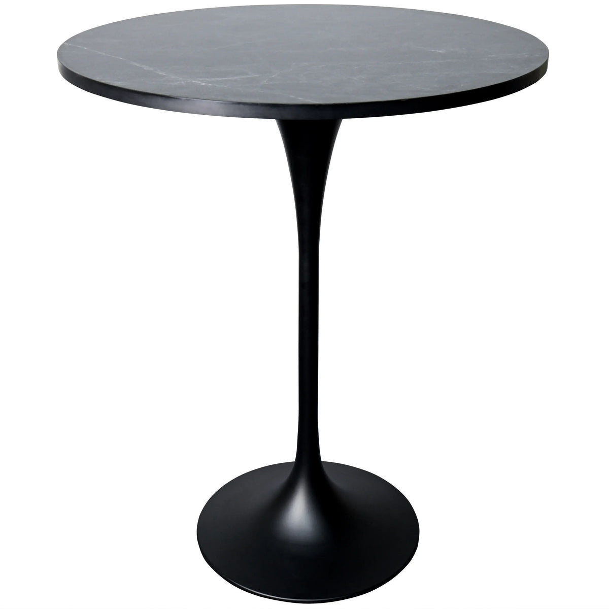 Elland 5-Piece Bar-Height Dining Set with Round MDF Bar Table and Leather Bar Stools - Elax Furniture