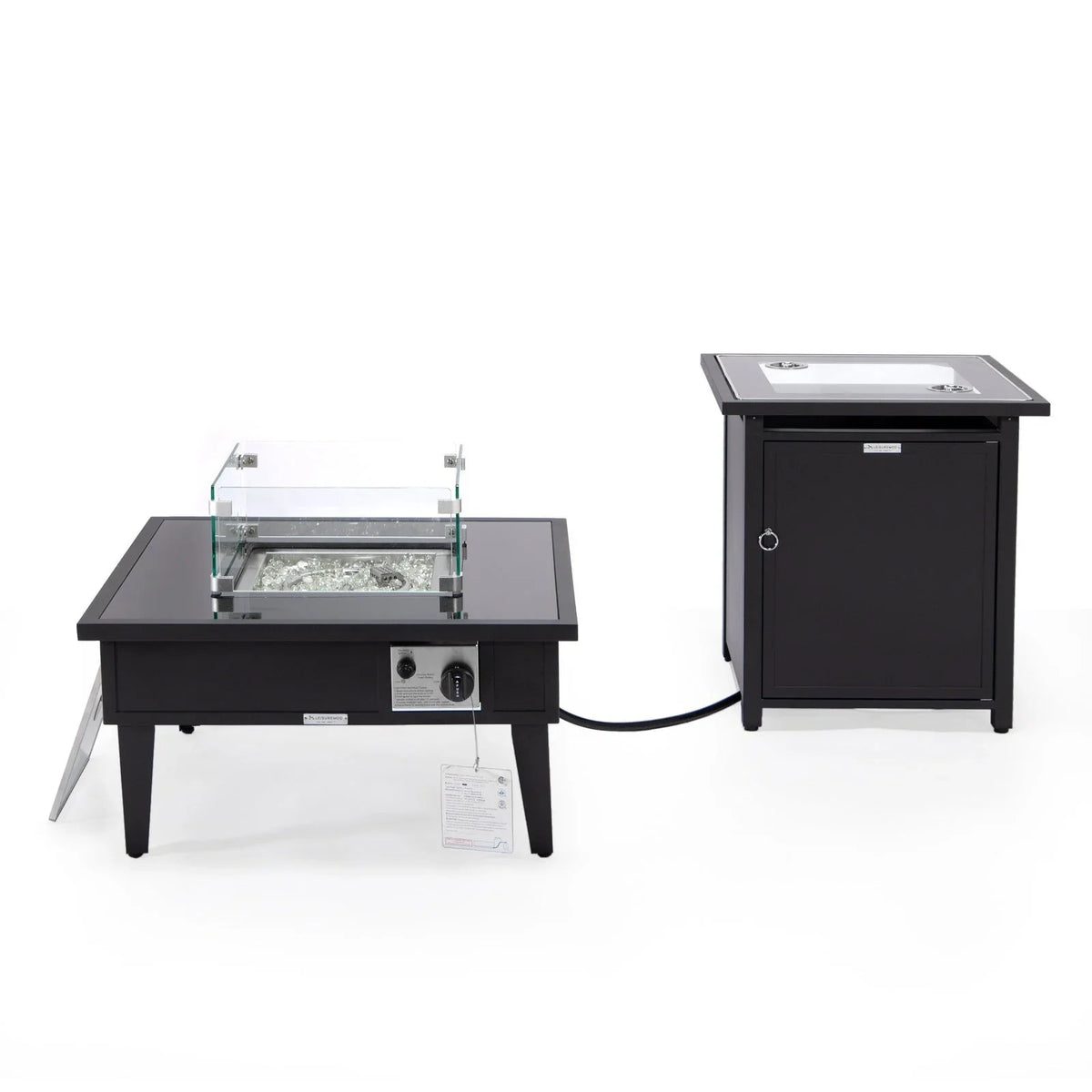 Walbrooke Outdoor Patio Square Fire Pit and Tank Holder - Elax Furniture