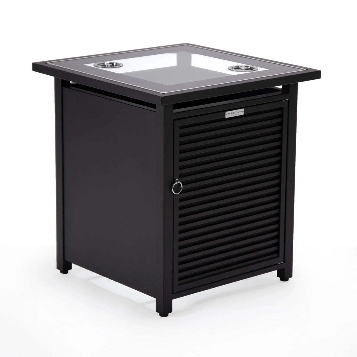 Walbrooke Outdoor Patio Square Fire Pit and Tank Holder with Slats Design - Elax Furniture