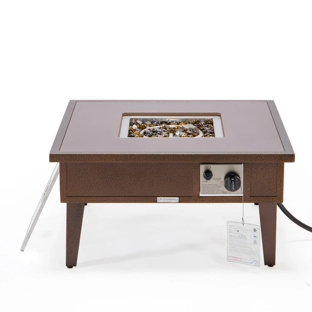 Walbrooke Modern Outdoor Square Fire Pit Table with Powder-Coated Aliuminum Frame - Elax Furniture