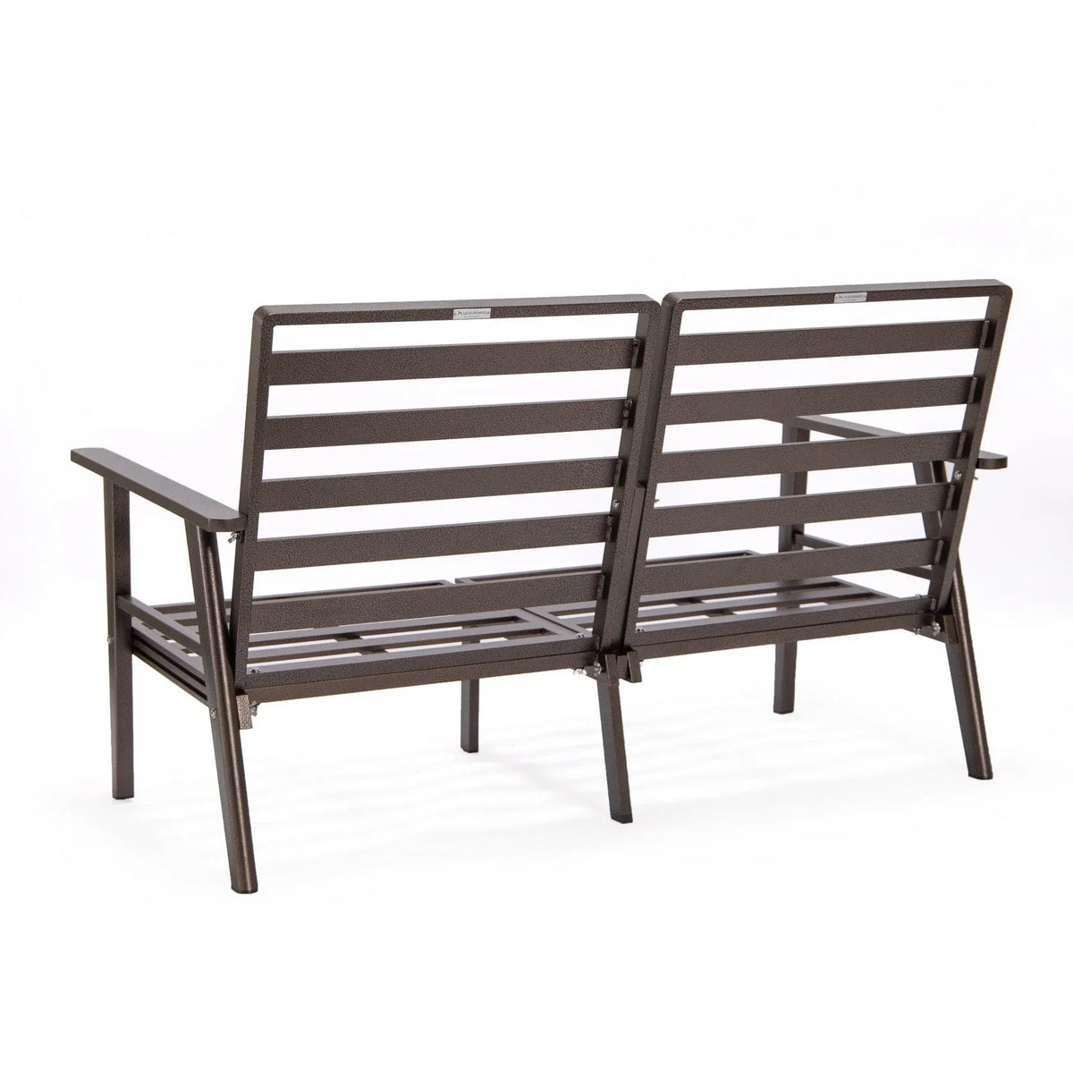 Walbrooke Modern 3-Piece Outdoor Patio Set with Brown Aluminum Frame and Removable Cushions Loveseat and Set of 2 Armchairs - Elax Furniture