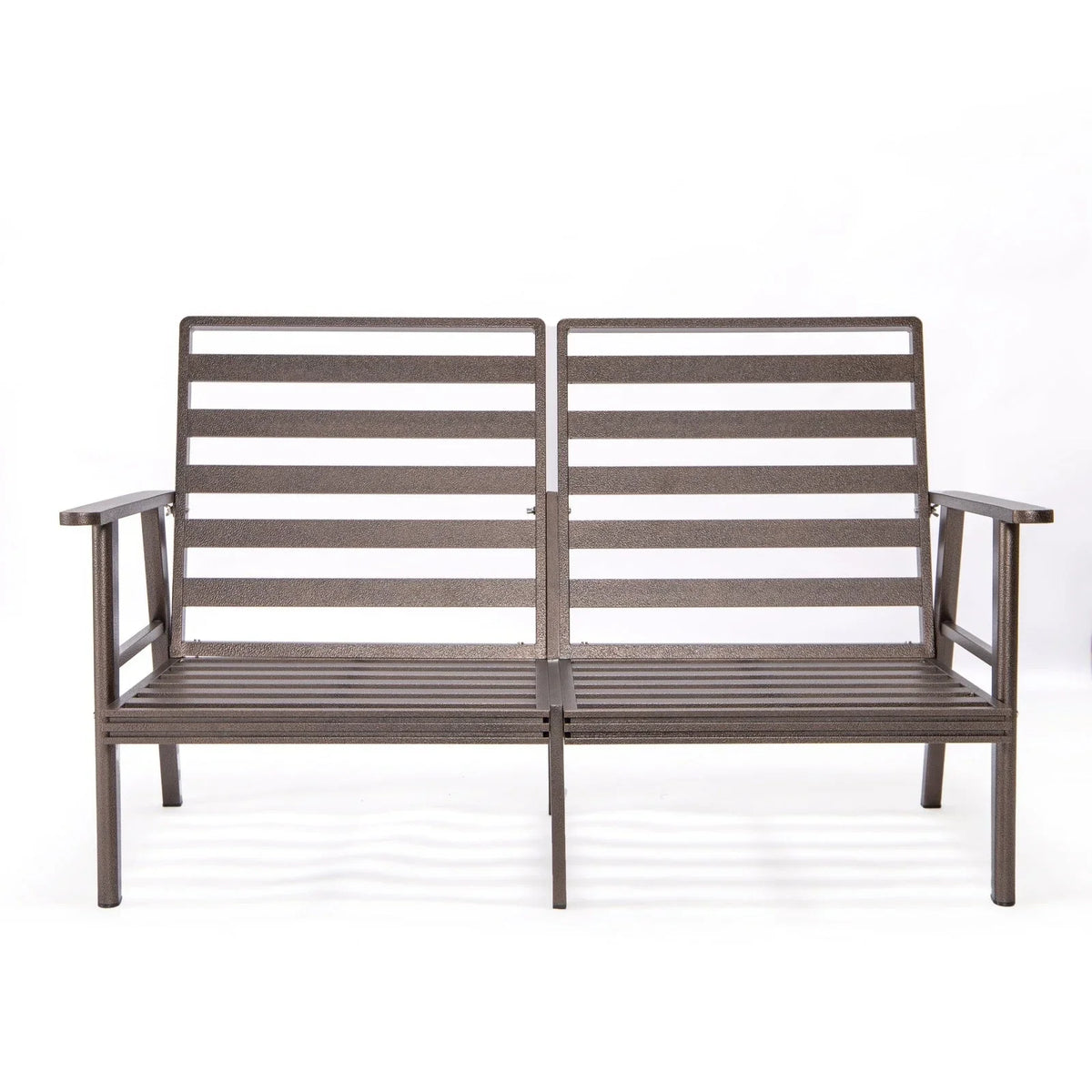 Walbrooke Modern 3-Piece Outdoor Patio Set with Brown Aluminum Frame and Removable Cushions Loveseat and Set of 2 Armchairs - Elax Furniture