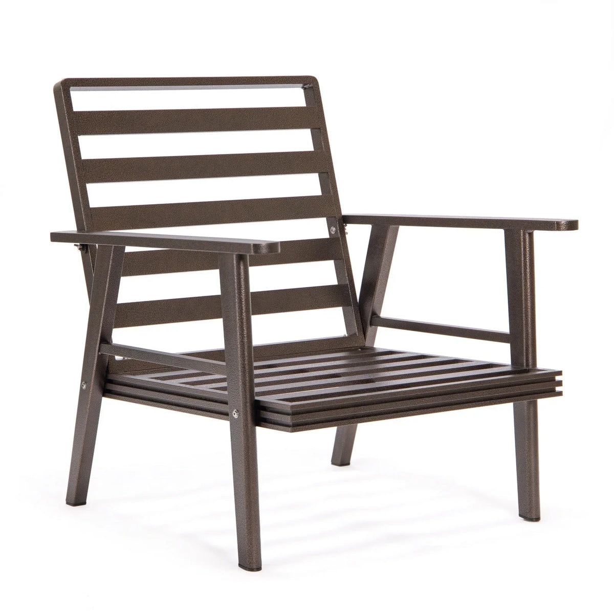 Walbrooke Modern 3-Piece Outdoor Patio Set with Brown Aluminum Frame and Removable Cushions Loveseat and Set of 2 Armchairs - Elax Furniture