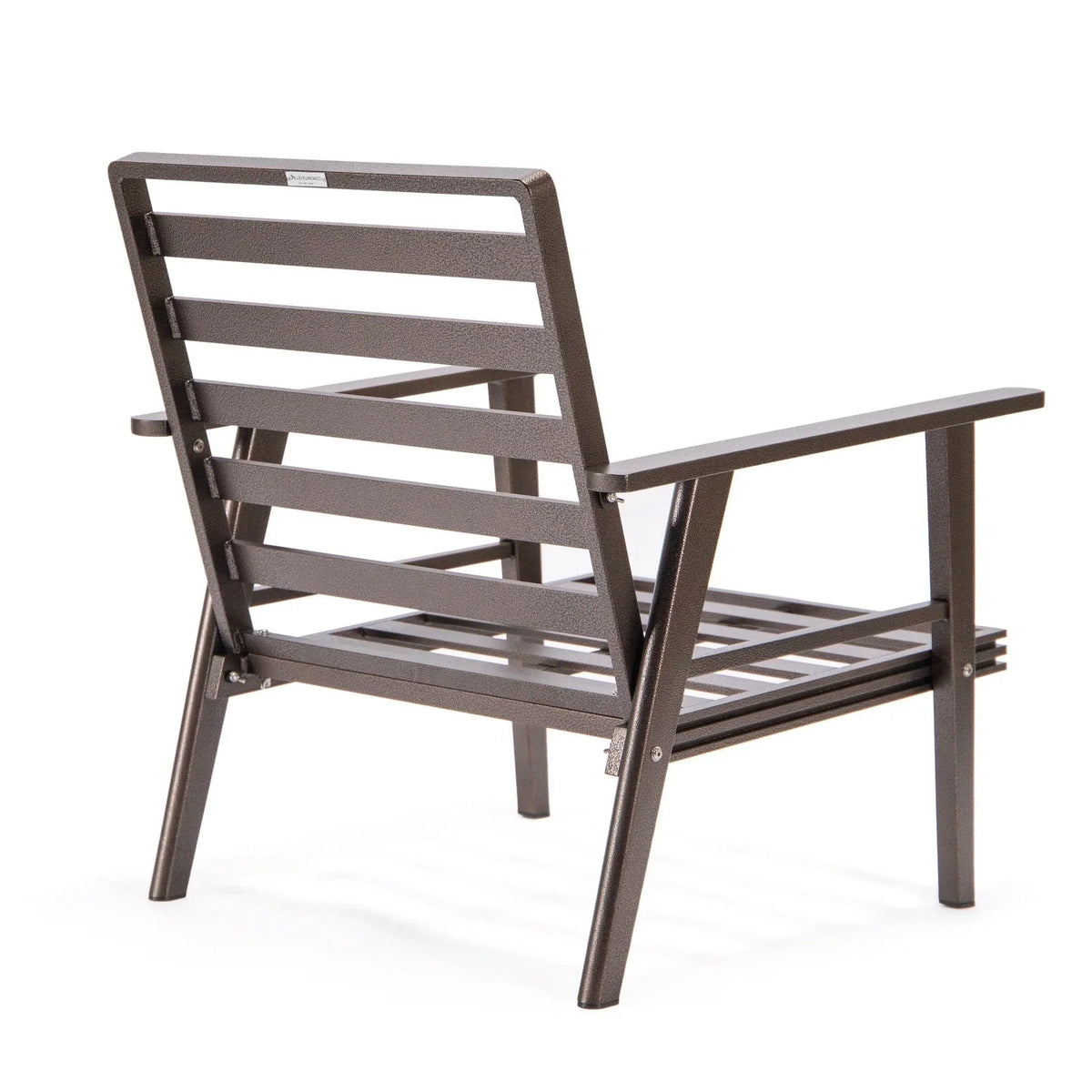 Walbrooke Modern 3-Piece Outdoor Patio Set with Brown Aluminum Frame and Removable Cushions Loveseat and Set of 2 Armchairs - Elax Furniture