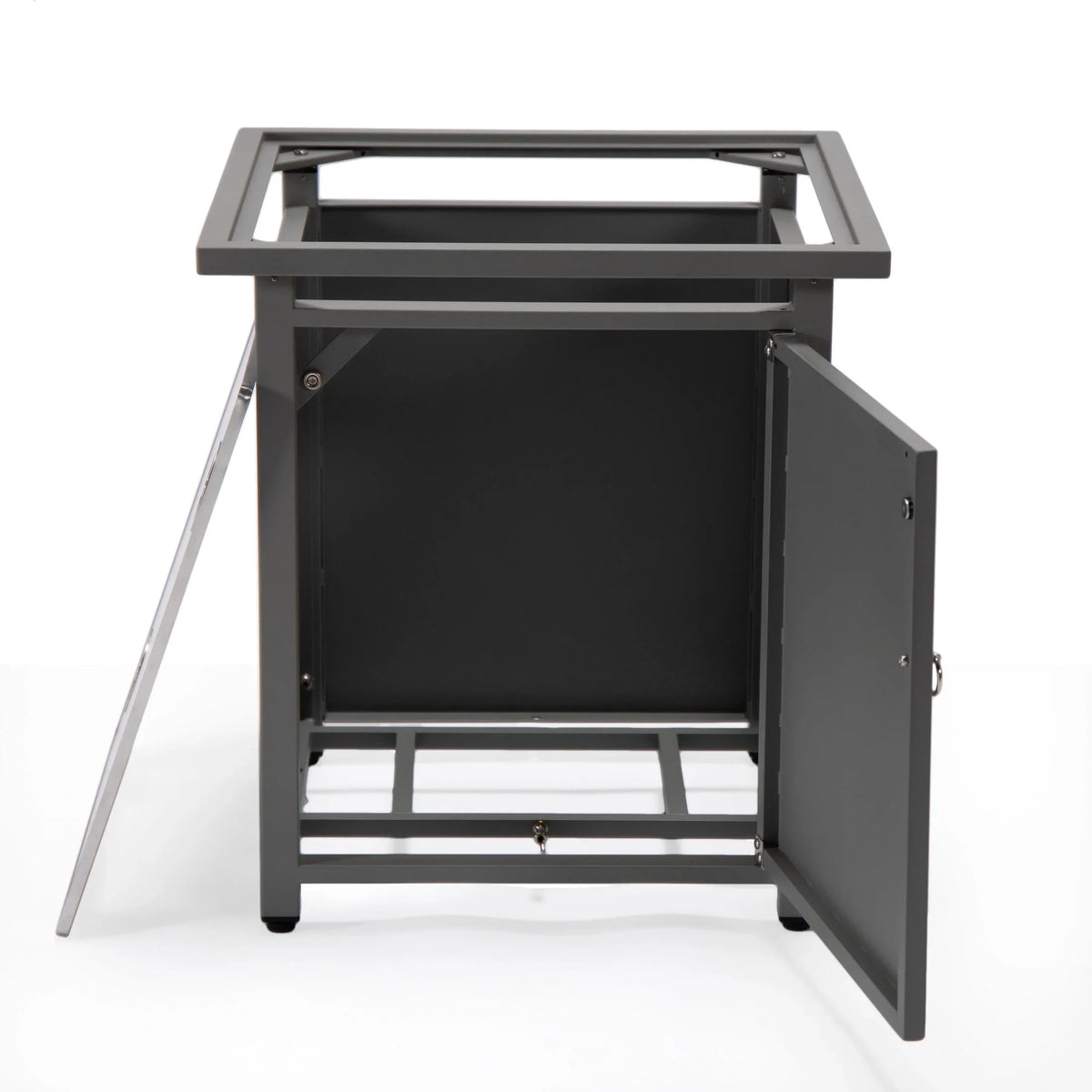 Walbrooke Aluminum Patio Conversation With Fire Pit Table & Tank Holder - Elax Furniture