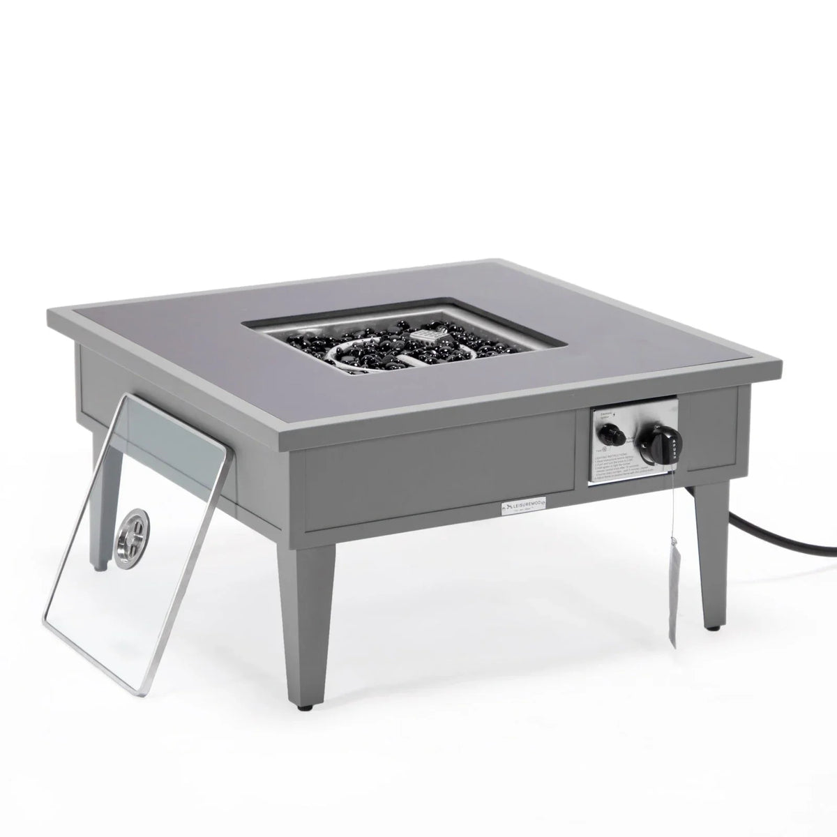 Walbrooke Modern Outdoor Square Fire Pit Table with Powder-Coated Aliuminum Frame - Elax Furniture