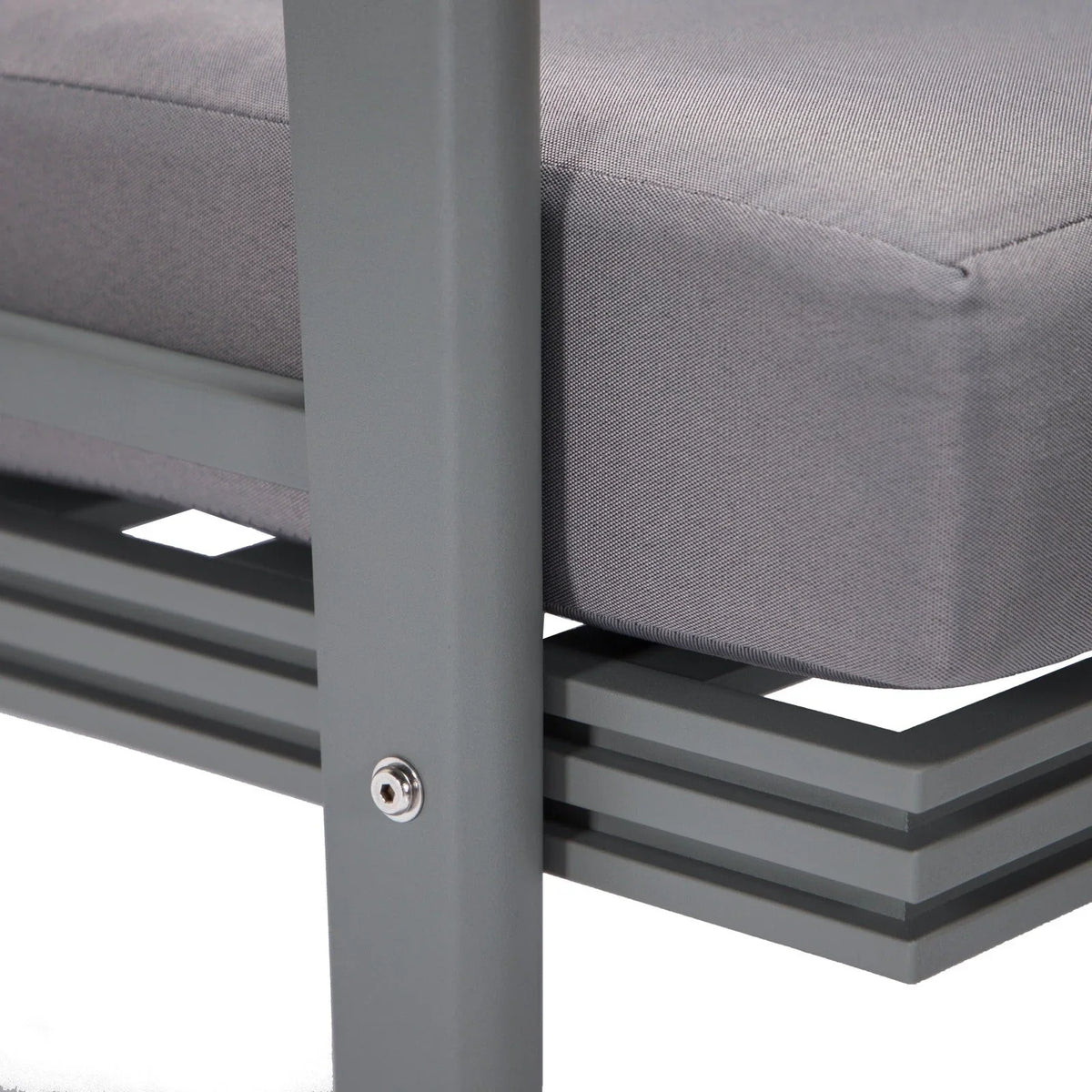 Walbrooke Modern 3-Piece Outdoor Patio Set with Grey Aluminum Frame and Removable Cushions Loveseat and Set of 2 Armchairs - Elax Furniture