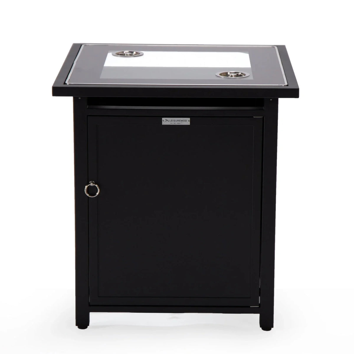 Walbrooke Modern Square Tank Holder Table with Tempered Glass Top and Powder Coated Aluminum - Elax Furniture