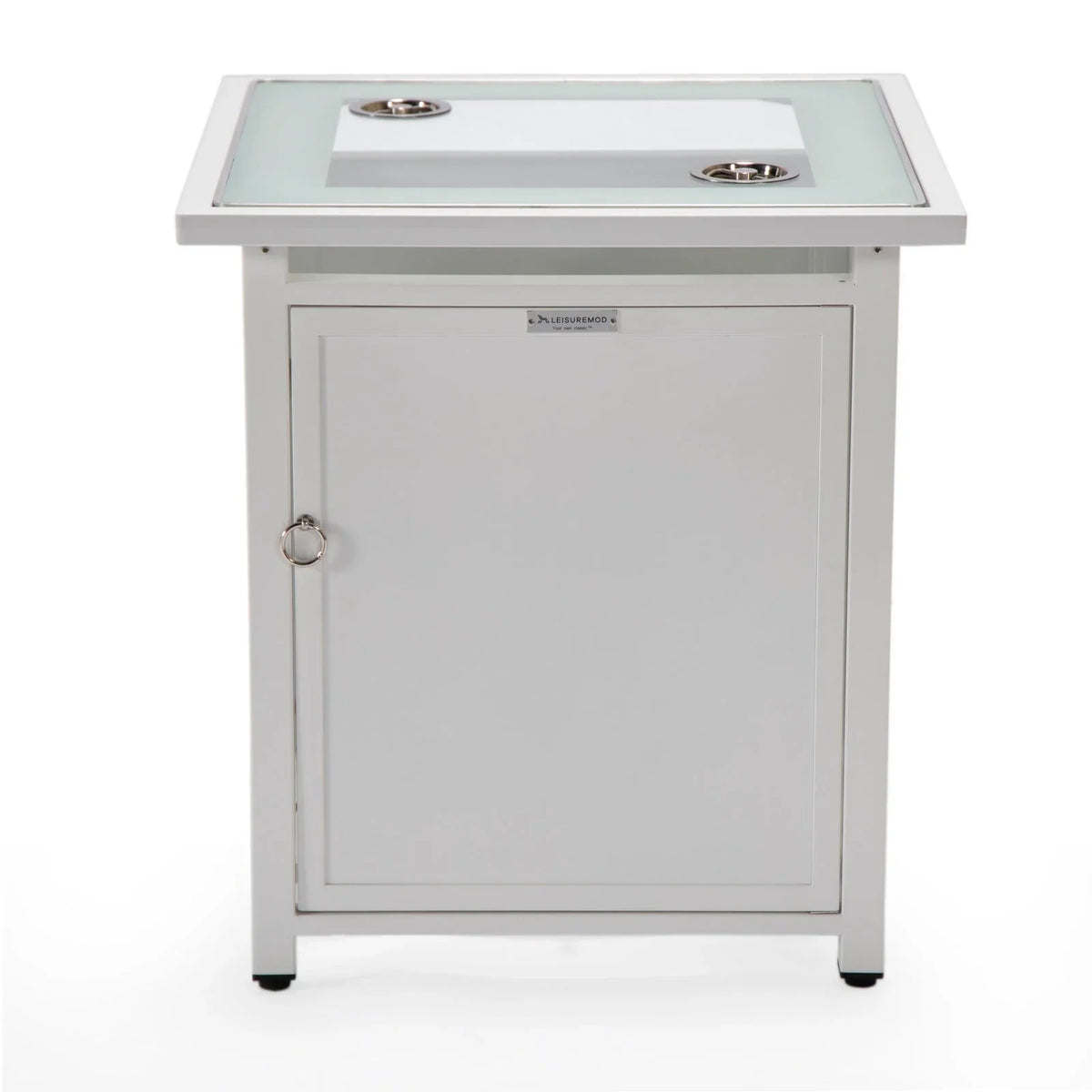 Walbrooke Modern Square Tank Holder Table with Tempered Glass Top and Powder Coated Aluminum - Elax Furniture