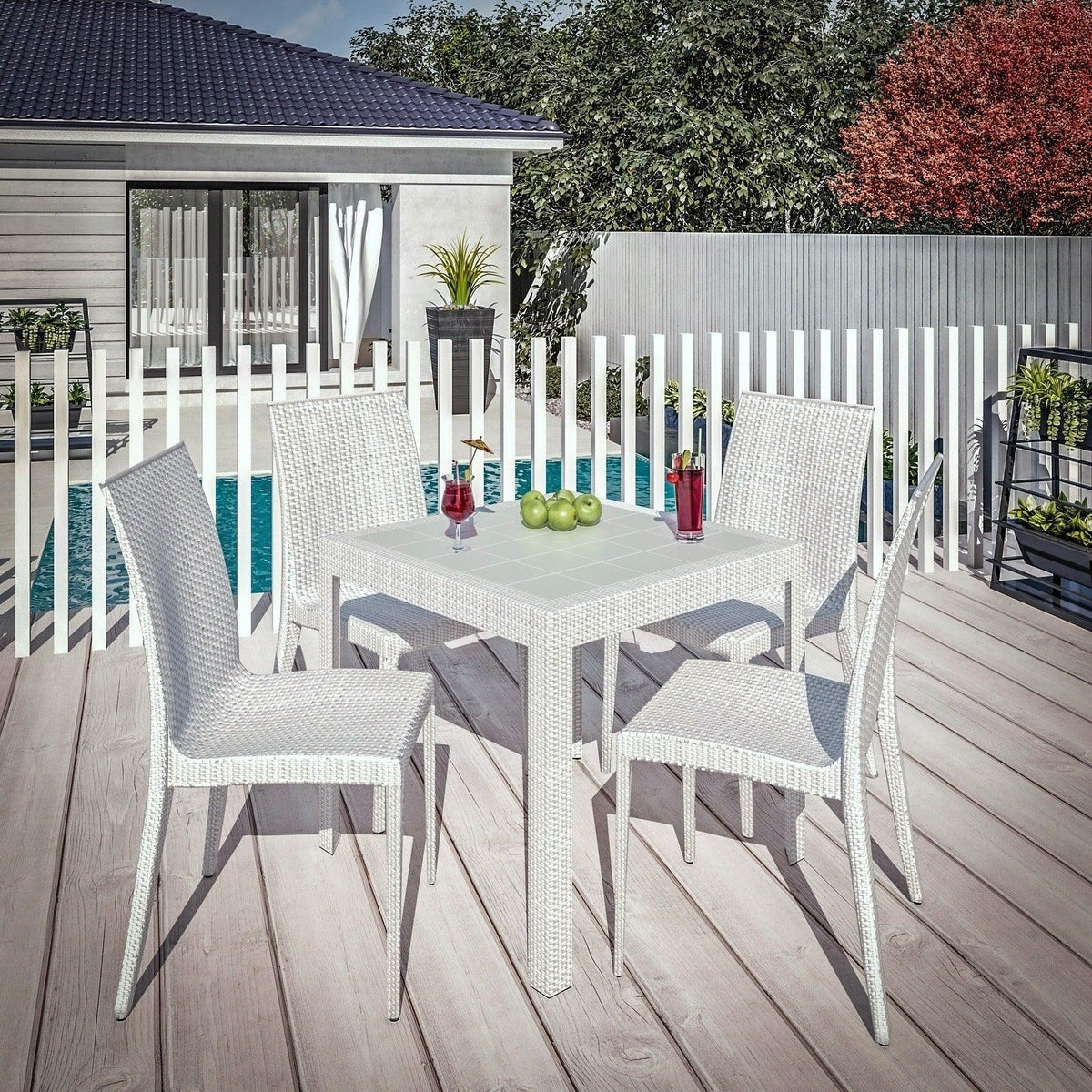 Mace Mid-Century 5-Piece Outdoor Dining Set - Elax Furniture