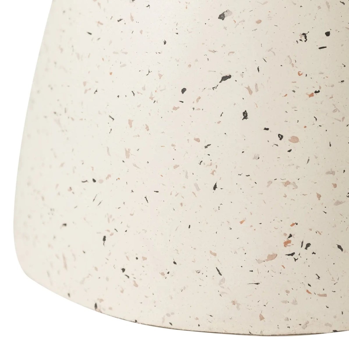 Wisp 16" Modern Wide Round Fiberstone Hourglass Design Side Table - Stylish Accent End Table Terrazzo White Side Table Leisuremod