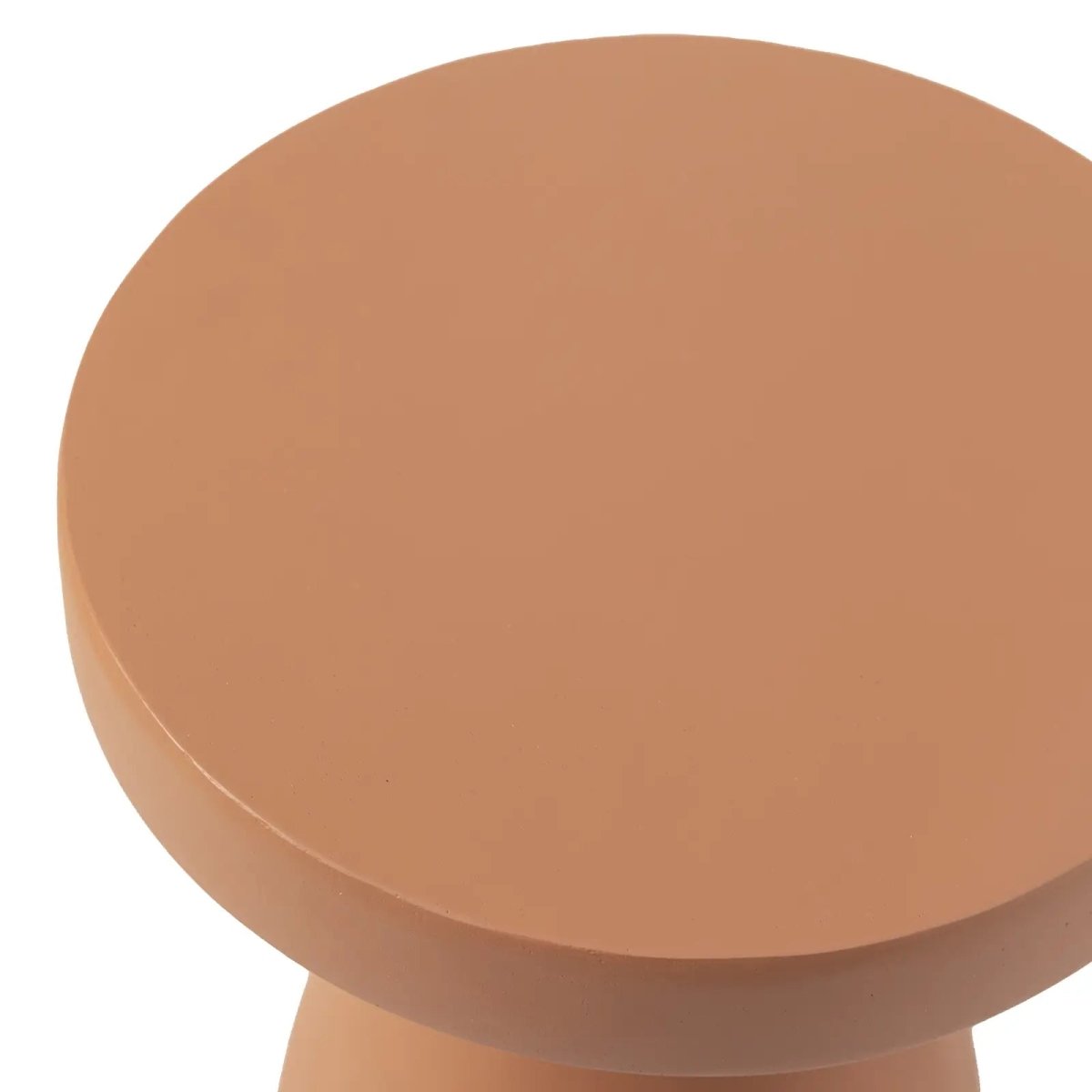 Wisp 16" Modern Wide Round Fiberstone Hourglass Design Side Table - Stylish Accent End Table Pink Side Table Leisuremod