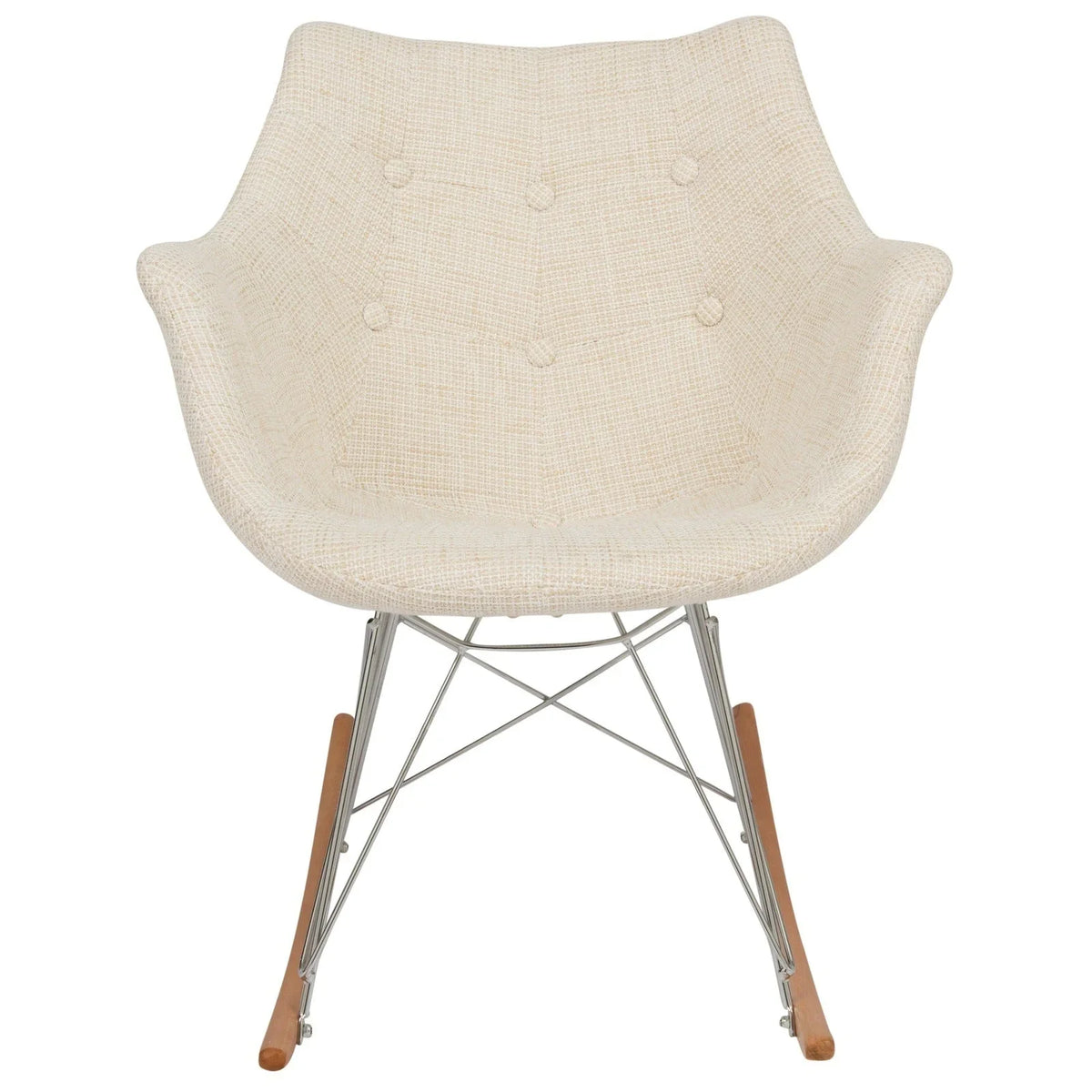 Willow Modern Petite Twill Upholstered Fabric/Velvet with Eiffel Base Rocking Chair - Elax Furniture