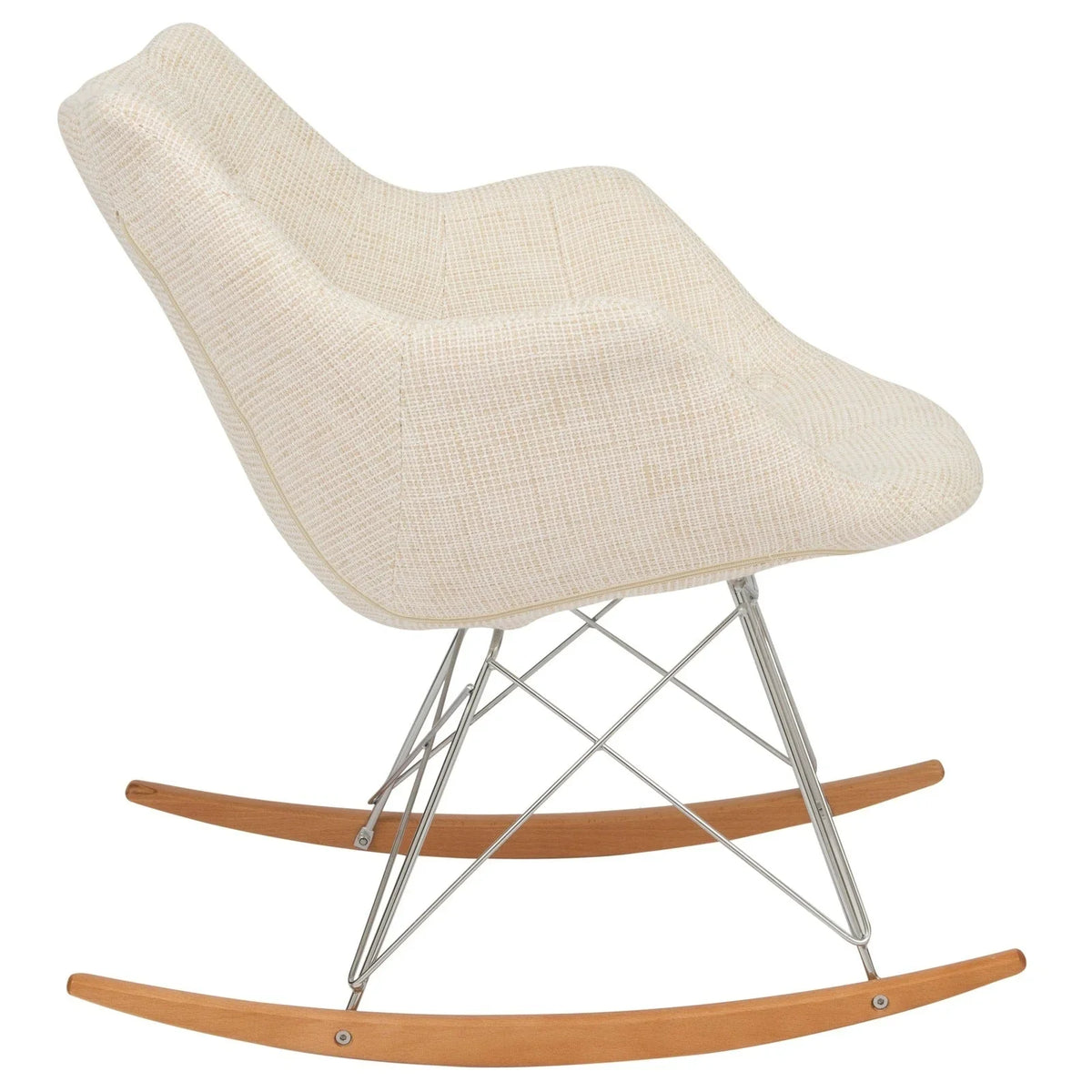 Willow Modern Petite Twill Upholstered Fabric/Velvet with Eiffel Base Rocking Chair - Elax Furniture