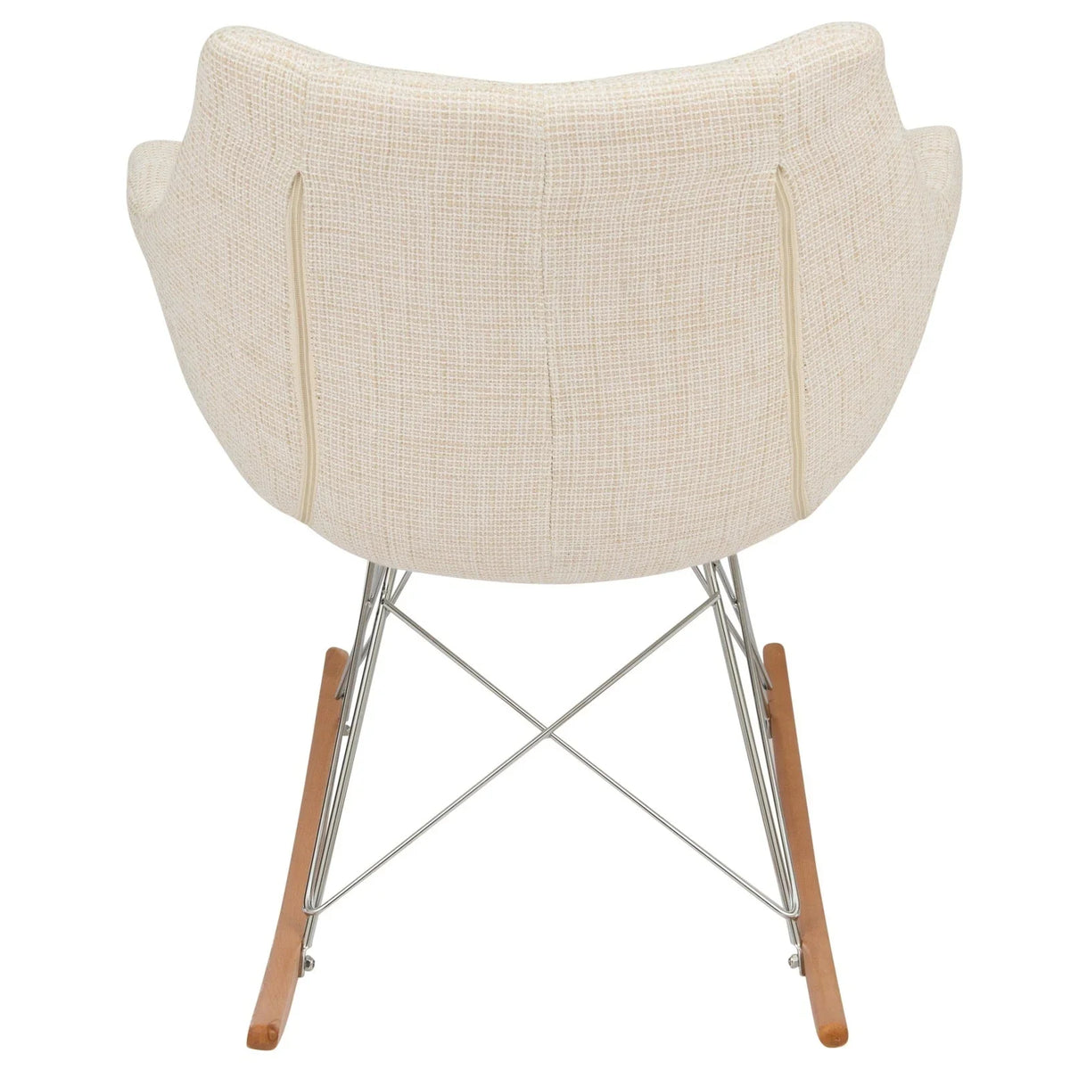 Willow Modern Petite Twill Upholstered Fabric/Velvet with Eiffel Base Rocking Chair - Elax Furniture