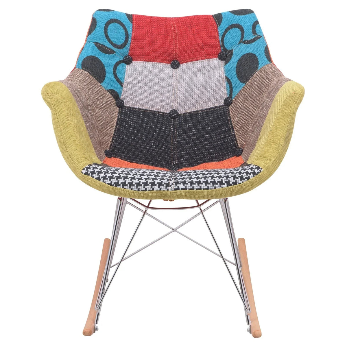 Willow Modern Petite Twill Upholstered Fabric/Velvet with Eiffel Base Rocking Chair - Elax Furniture
