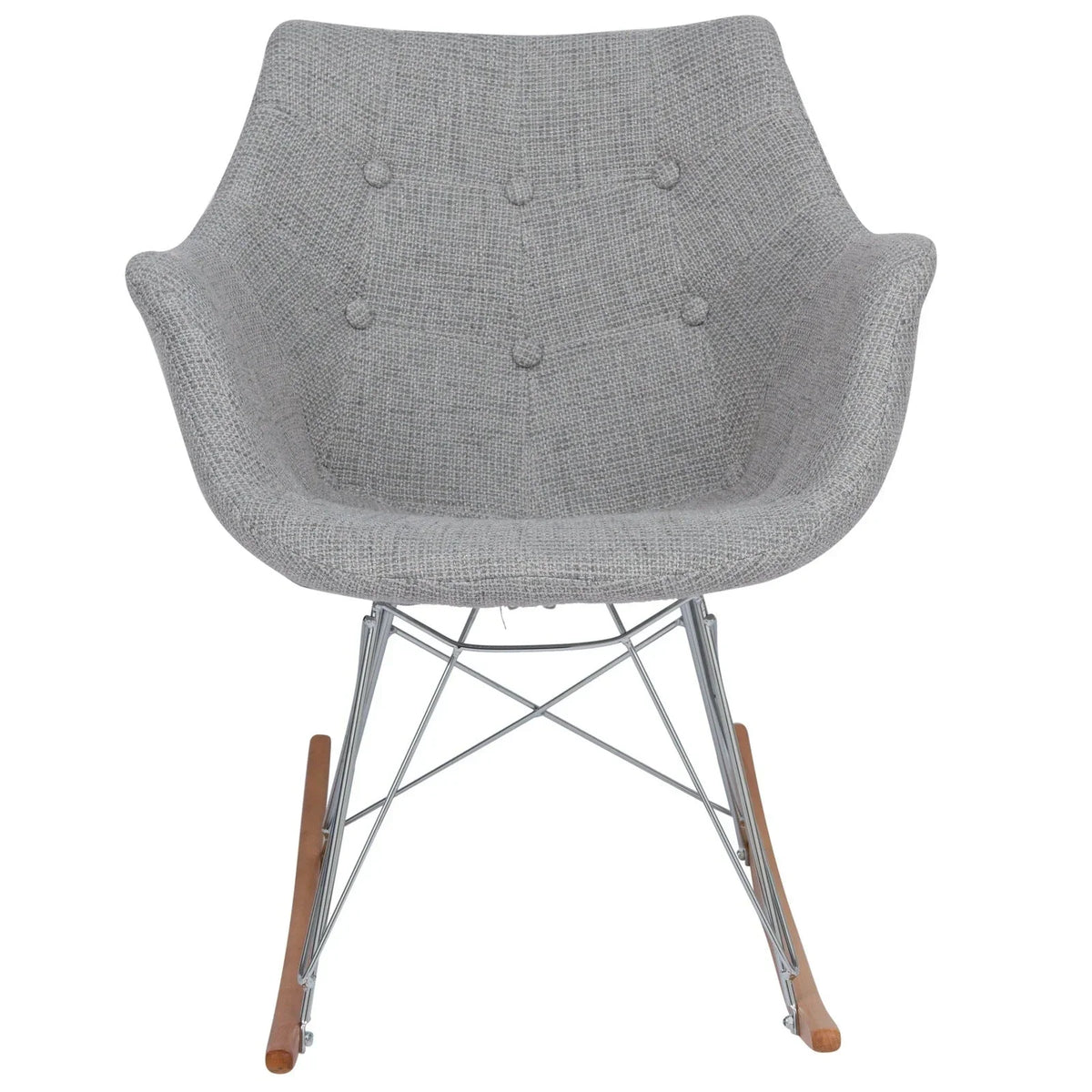 Willow Modern Petite Twill Upholstered Fabric/Velvet with Eiffel Base Rocking Chair - Elax Furniture