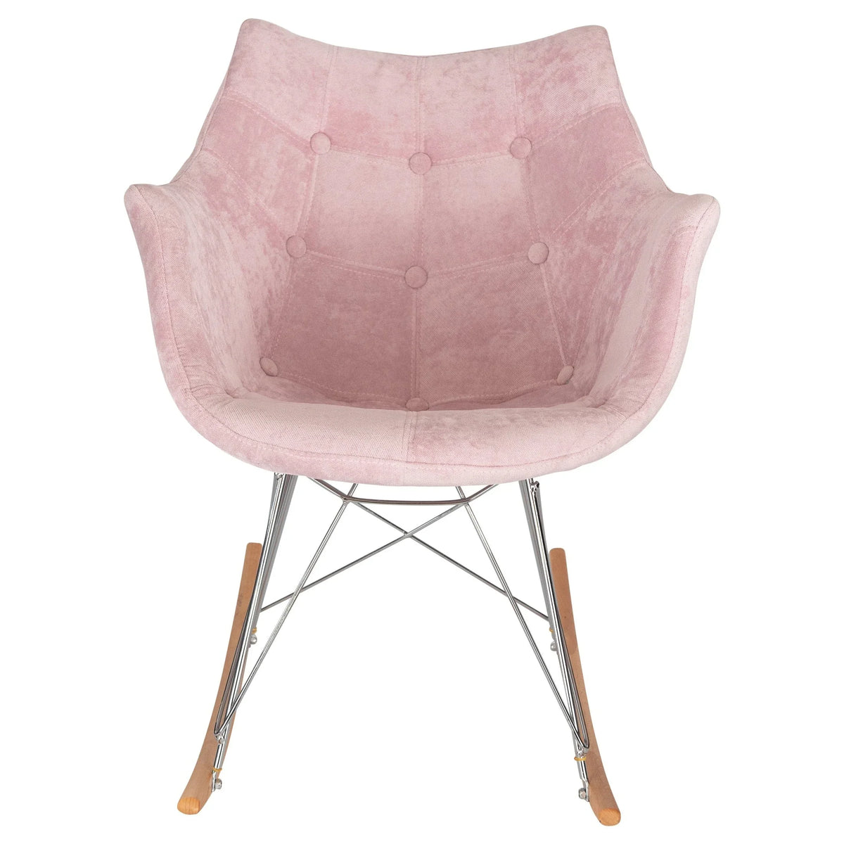 Willow Modern Petite Twill Upholstered Fabric/Velvet with Eiffel Base Rocking Chair - Elax Furniture