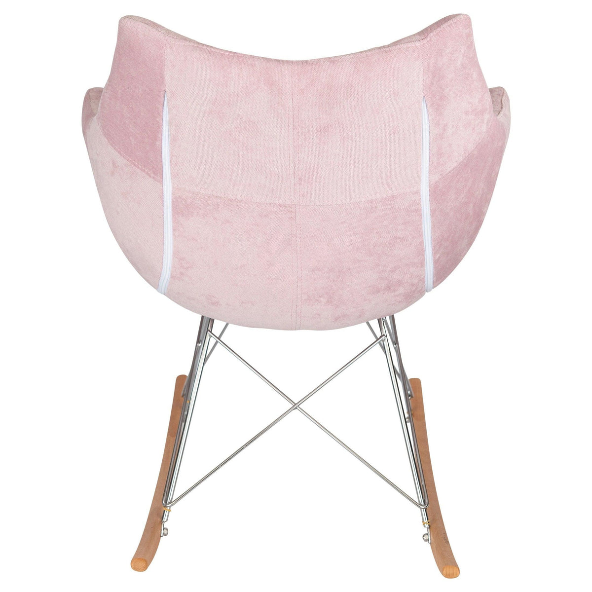 Willow Modern Petite Twill Upholstered Fabric/Velvet with Eiffel Base Rocking Chair - Elax Furniture