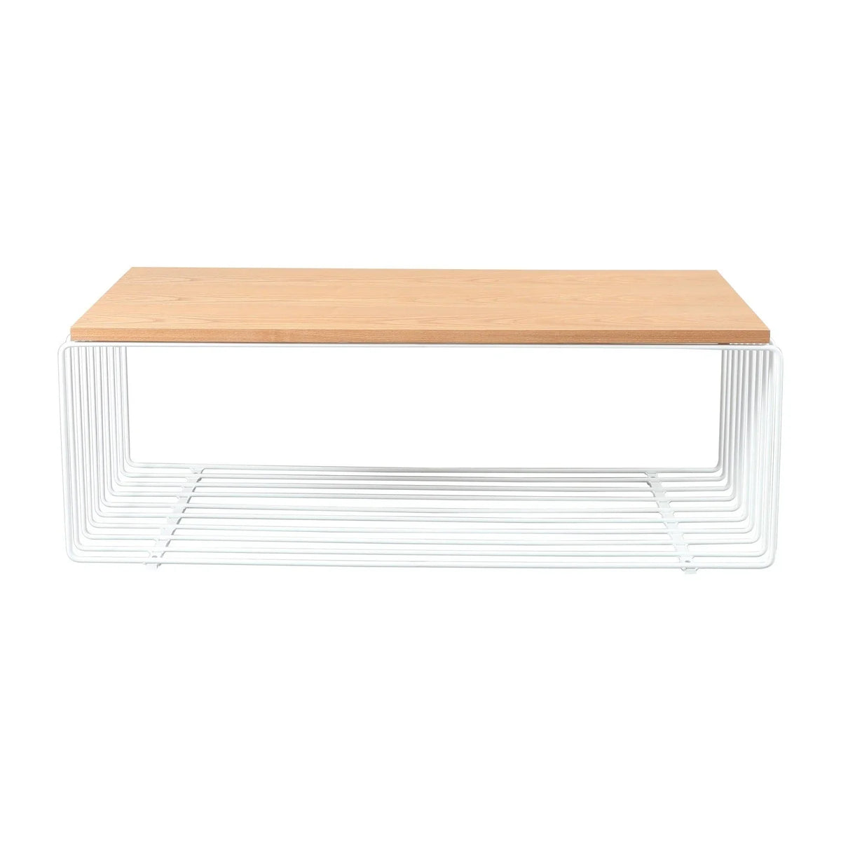 Walden Rectangular Coffee Table with Ash Wood Tabletop in Black Steel Frame - Elax Furniture