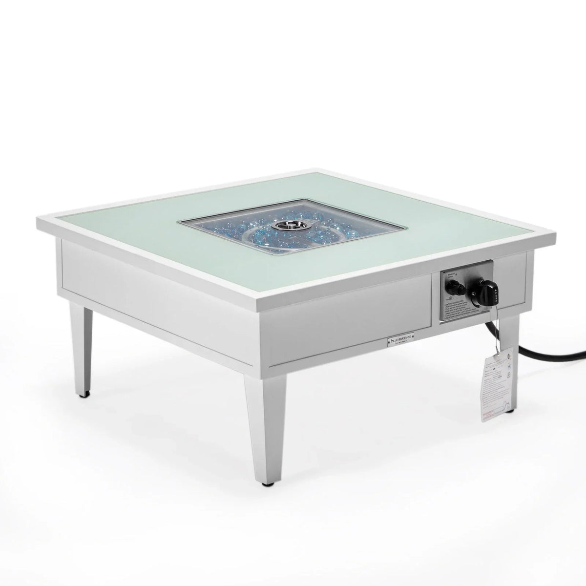 Walbrooke Modern Outdoor Square Fire Pit Table with Powder-Coated Aliuminum Frame - Elax Furniture