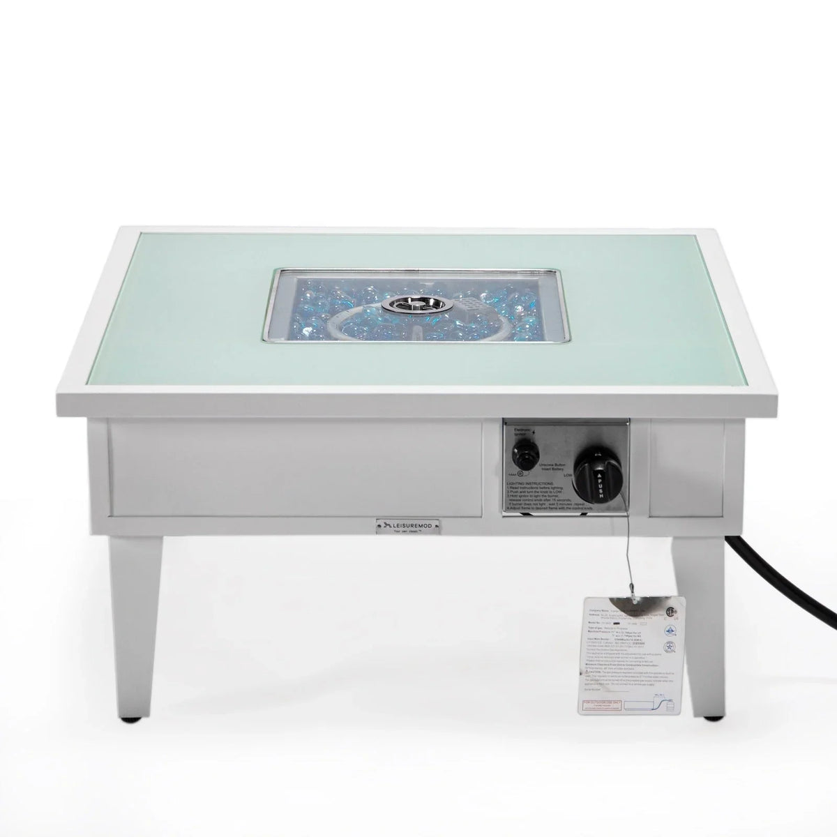 Walbrooke Modern Outdoor Square Fire Pit Table with Powder-Coated Aliuminum Frame - Elax Furniture