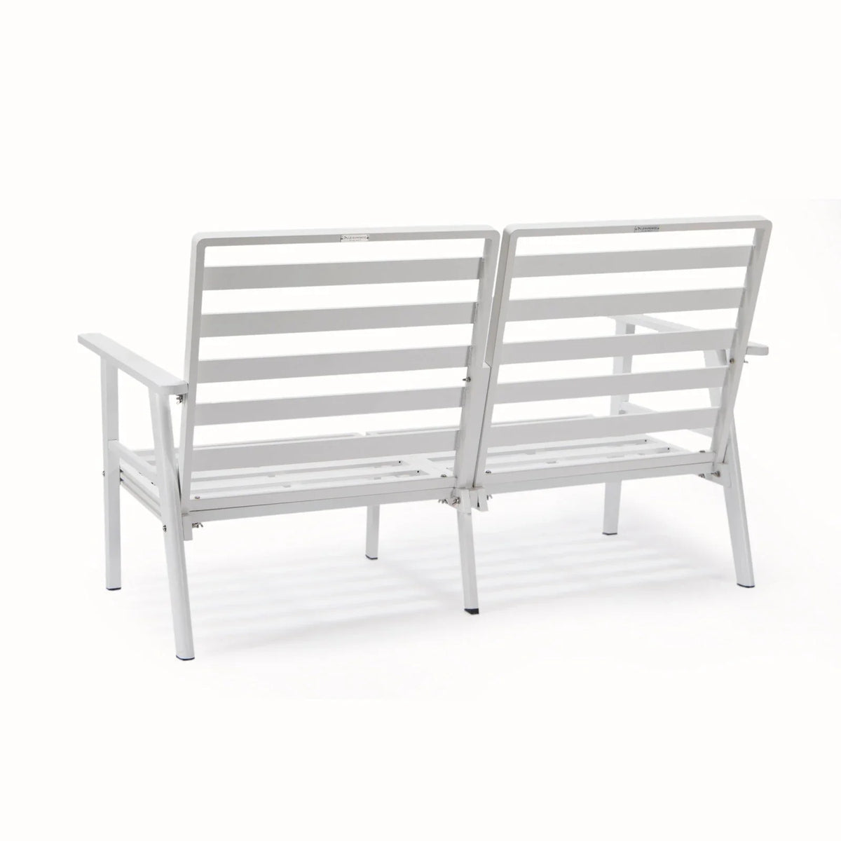 Walbrooke Modern 3-Piece Outdoor Patio Set with White Aluminum Frame and Removable Cushions Loveseat and Set of 2 Armchairs - Elax Furniture