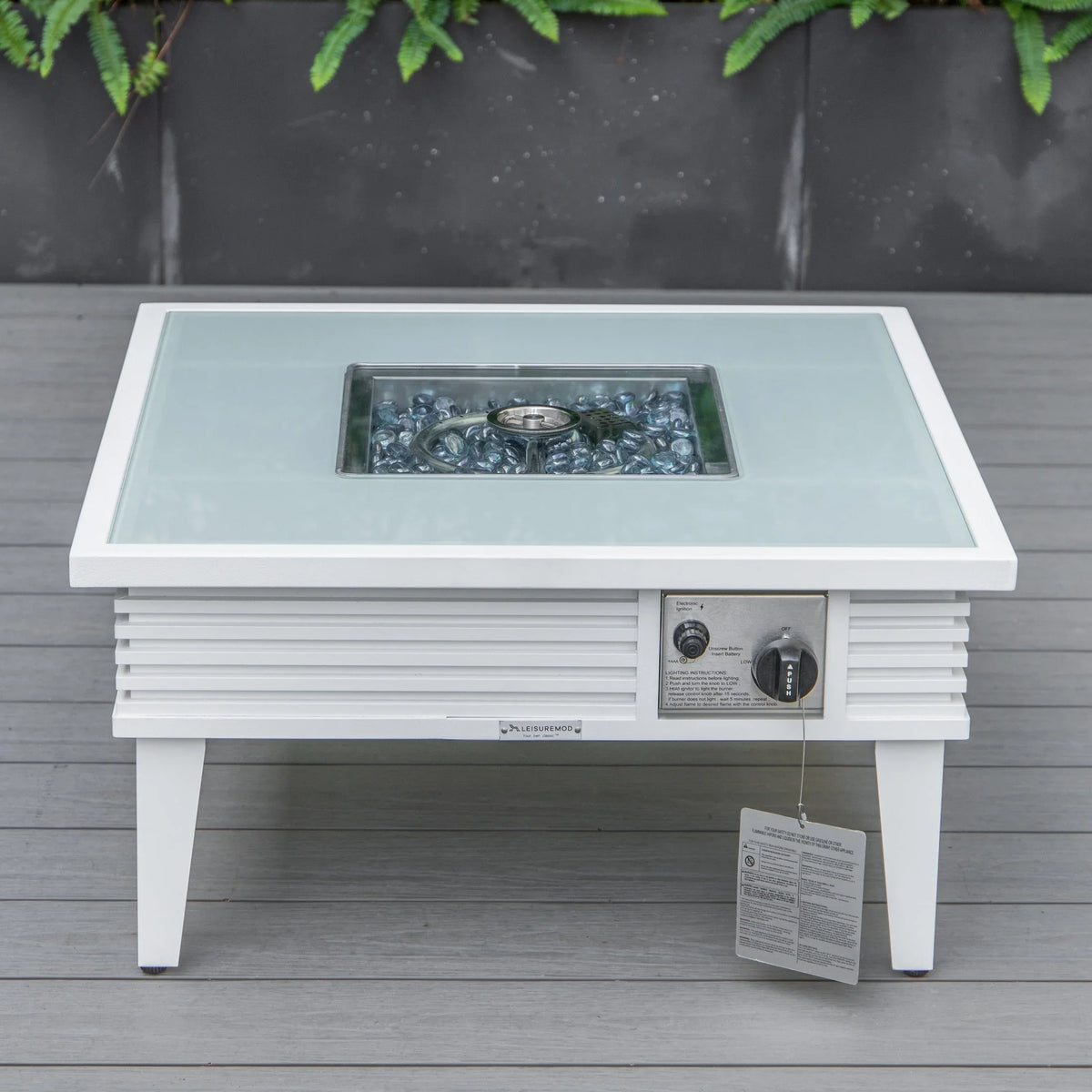 Walbrooke Aluminum Patio Conversation With Slats Design Fire Pit Table & Tank Holder - Elax Furniture