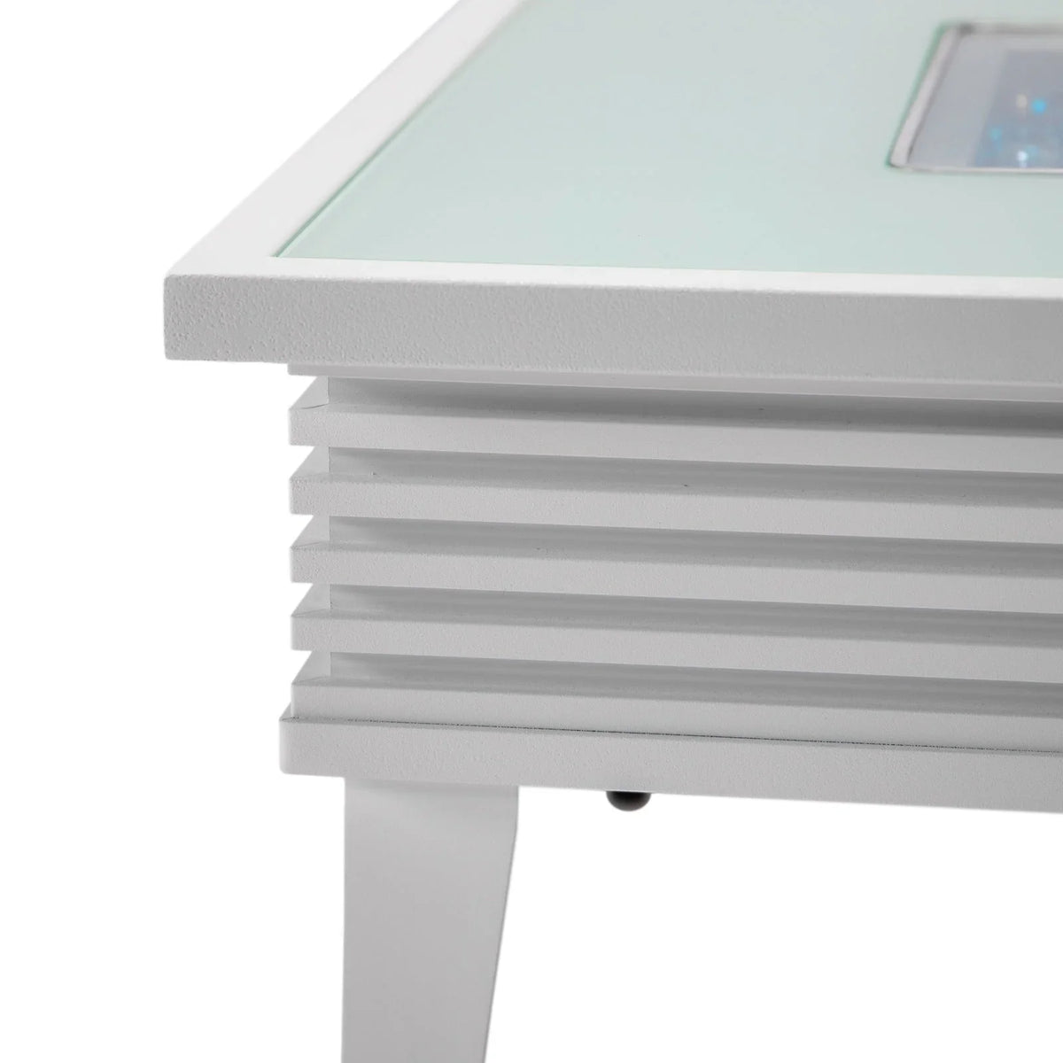 Walbrooke Modern Outdoor Square Fire Pit Table with Powder-Coated Aliuminum Frame and Slats Design - Elax Furniture