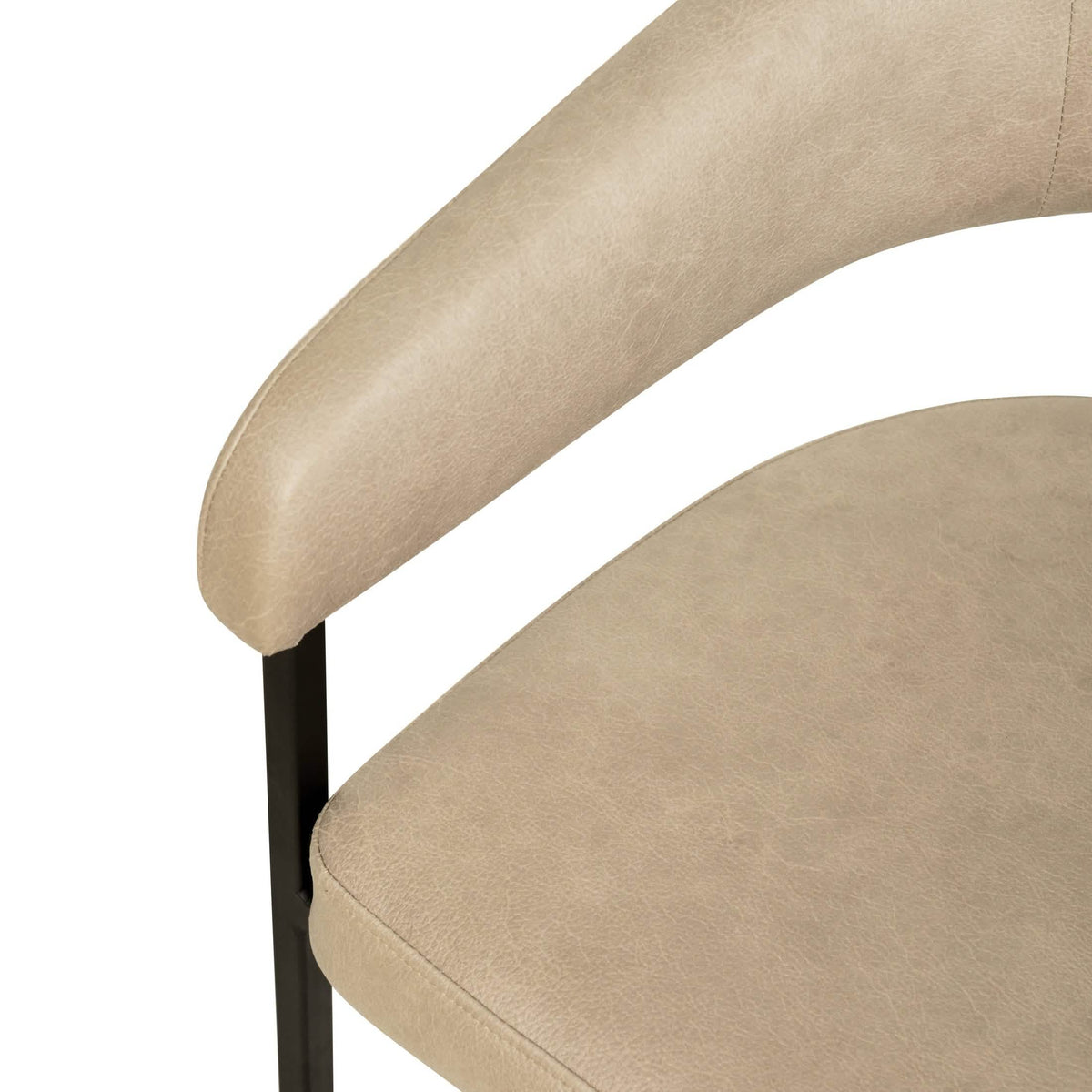 Aero Modern Upholstered Dining Chair with Padded Seat and Powder-Coated Iron Frame Taupe Leather Dining Chair Your Vendor Name