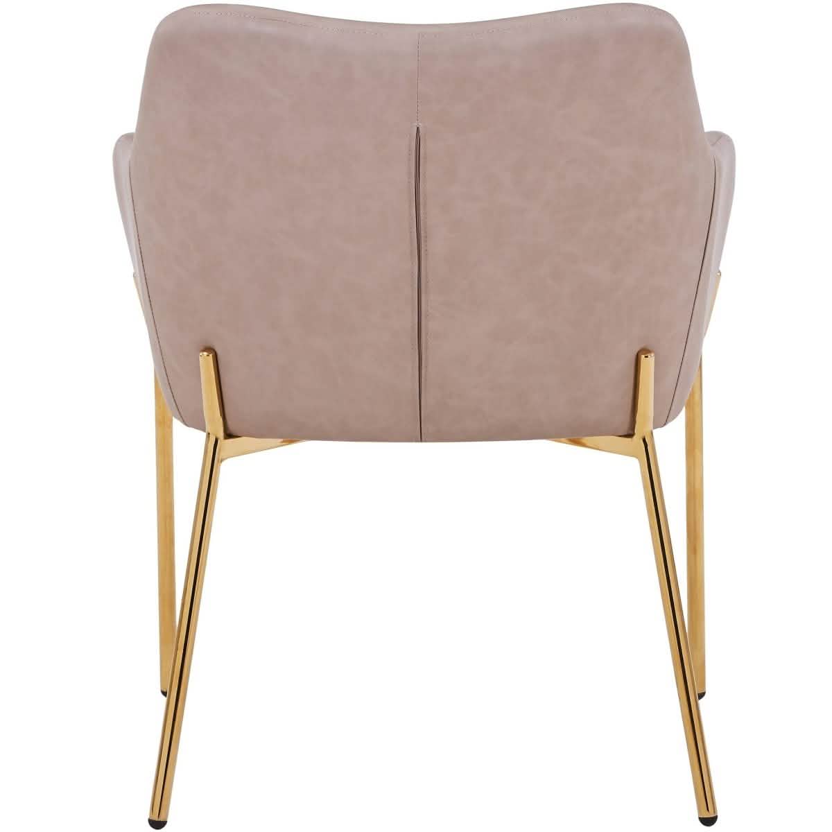 Zaire Upholsters Dining Chair in Velvet/Leather/Boucle with Gold Chrome Iron Boucle White Dining Chair Leisuremod