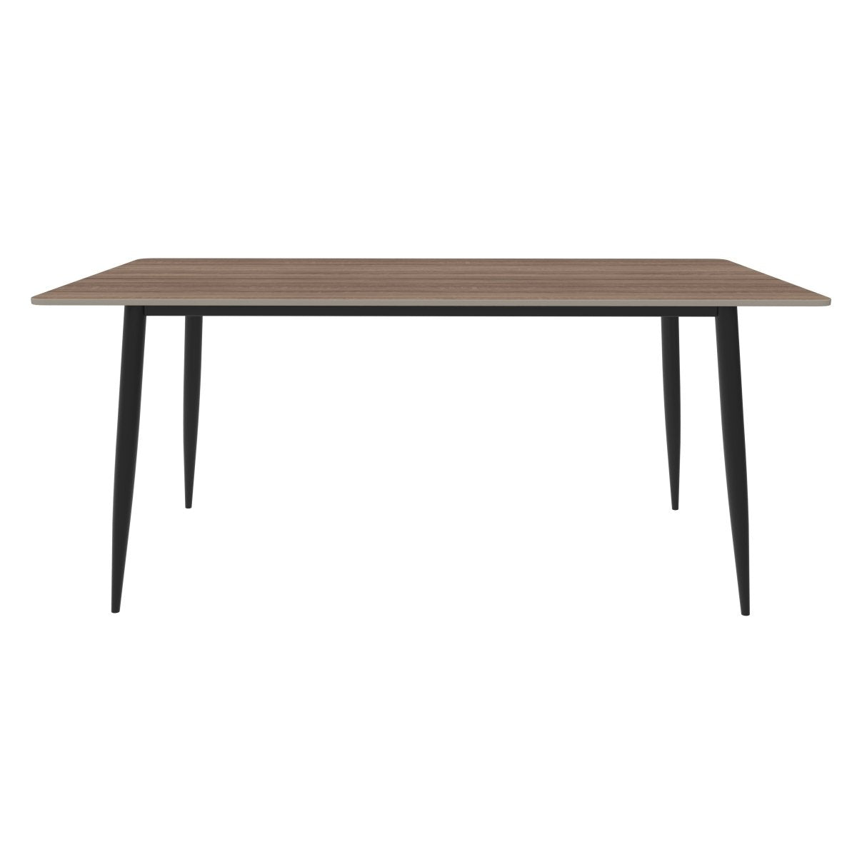 Zayle Rectangular Dining Table with a Sintered Stone Tabletop and a Stainless Steel Base Black Red Oak Dining Table Leisuremod
