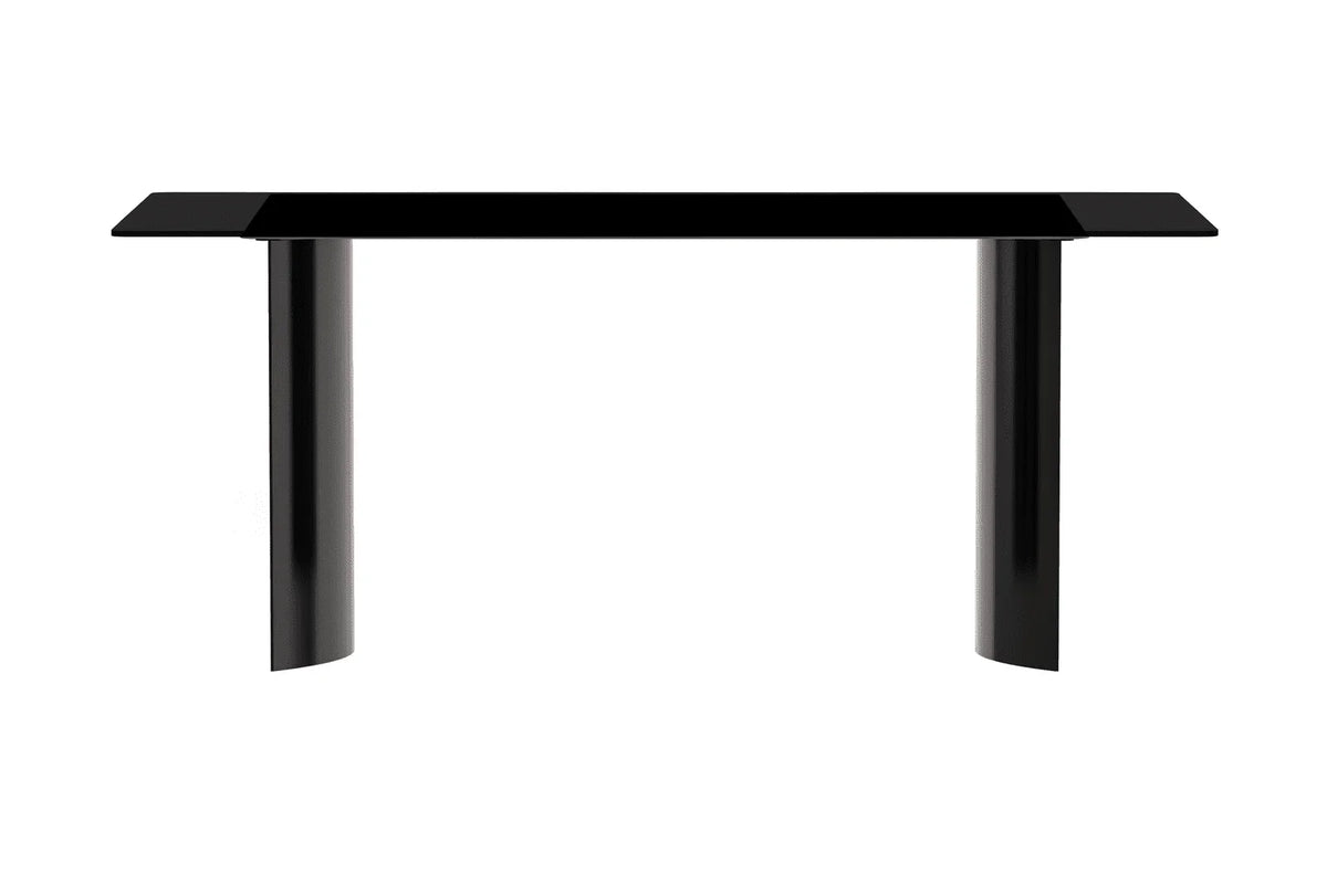 Zara Rectangular Dining Table with Glass/Sintered Stone Top and Stainless Steel Base - Elax Furniture