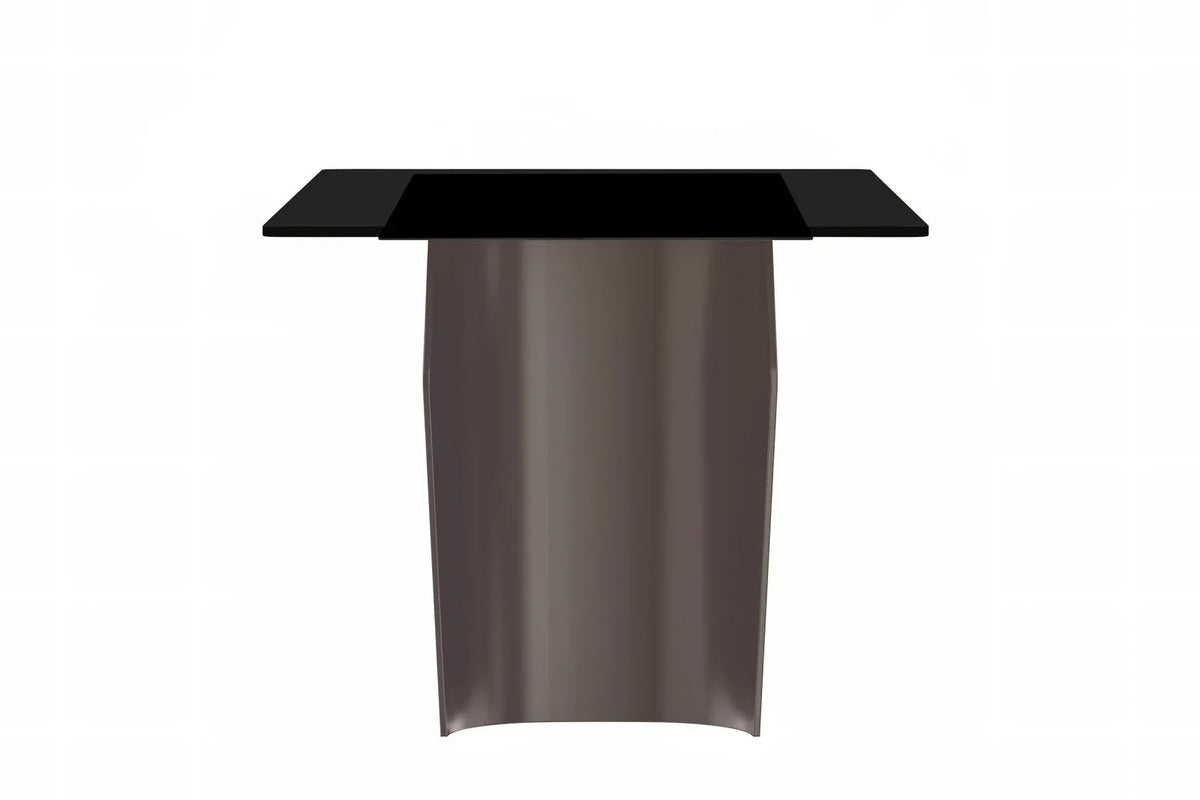 Zelan Dining Table with Rectangular Glass or Sintered Stone Tabletop and Steel Legs - Elax Furniture