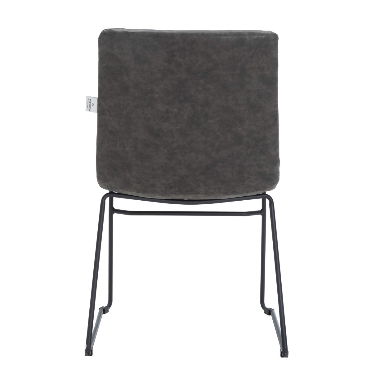 Zylar Leather/Polyester Office Guest Chair with Powder-Coated Stainless Steel Base Charcoal Office Chair Leisuremod
