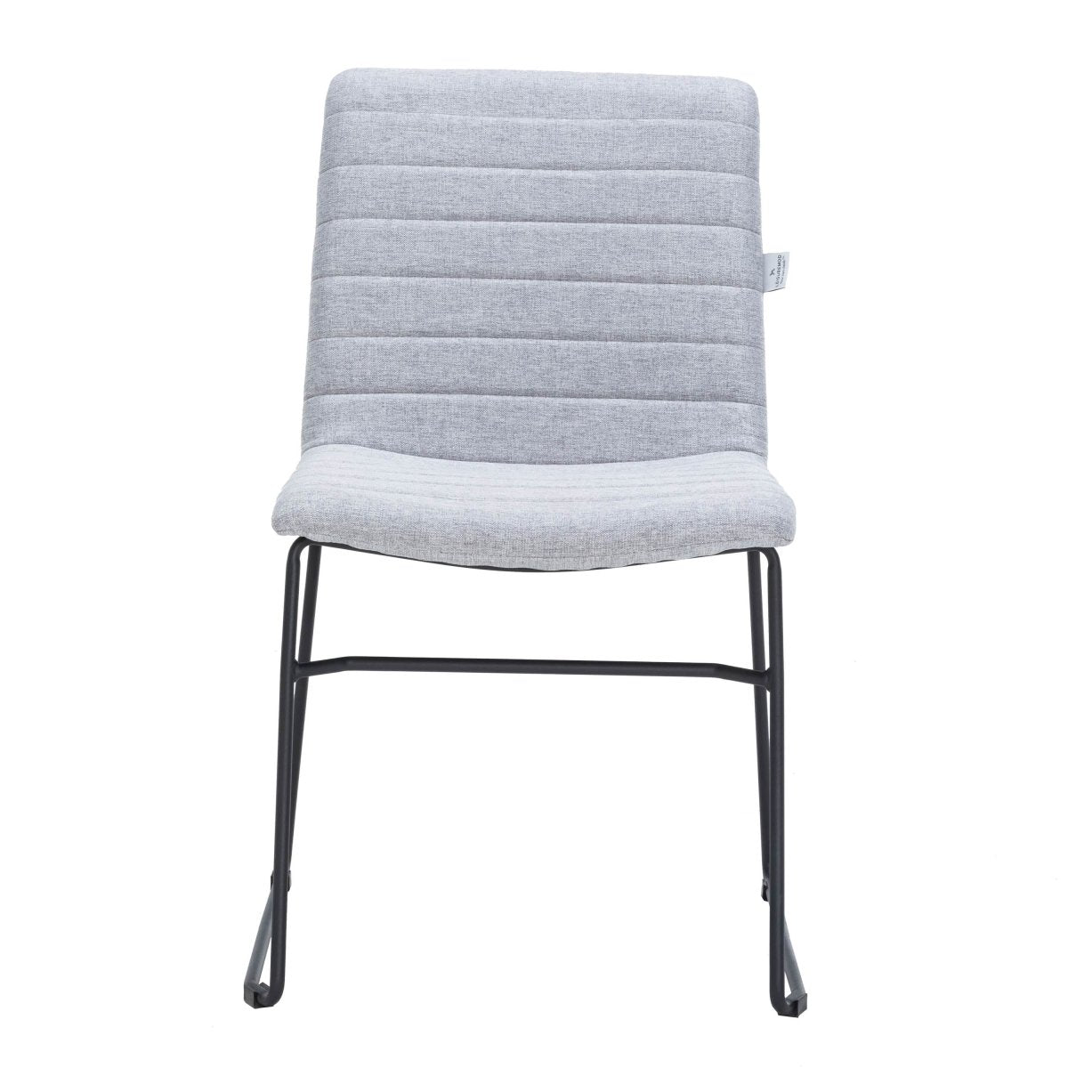 Zylar Leather/Polyester Office Guest Chair with Powder-Coated Stainless Steel Base Grey Office Chair Leisuremod