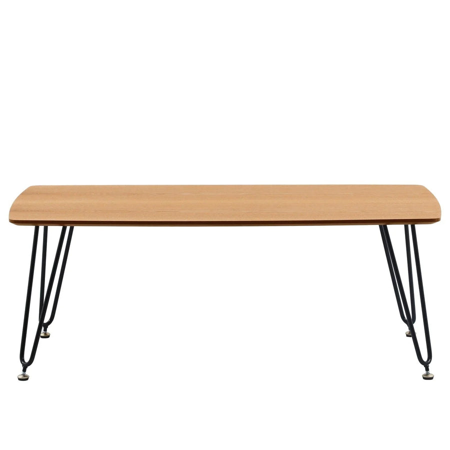 Elmwood Rectangular Coffee Table with Ash Wood Tabletop in Iron - Elax Furniture