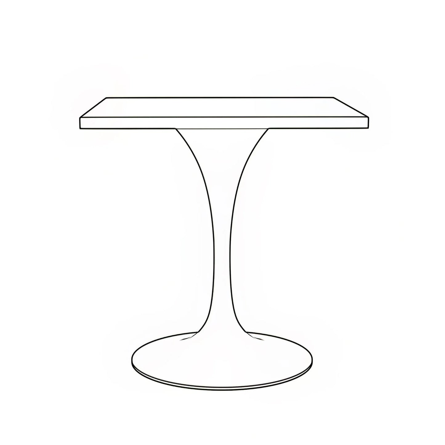 Verve Square Dining Table with a Laminated White Marbleized Tabletop and White Steel Pedestal Base - Elax Furniture