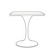 Verve Square Dining Table with a Laminated White Marbleized Tabletop and White Steel Pedestal Base - Elax Furniture