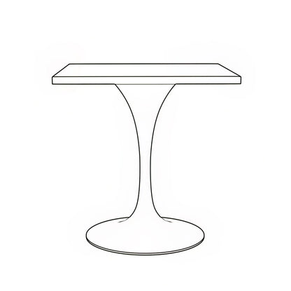 Verve Square Dining Table with a Laminated White Marbleized Tabletop and White Steel Pedestal Base - Elax Furniture