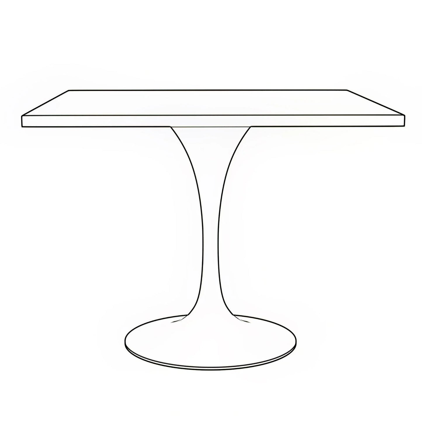 Verve Square Dining Table with a Laminated White Marbleized Tabletop and White Steel Pedestal Base - Elax Furniture